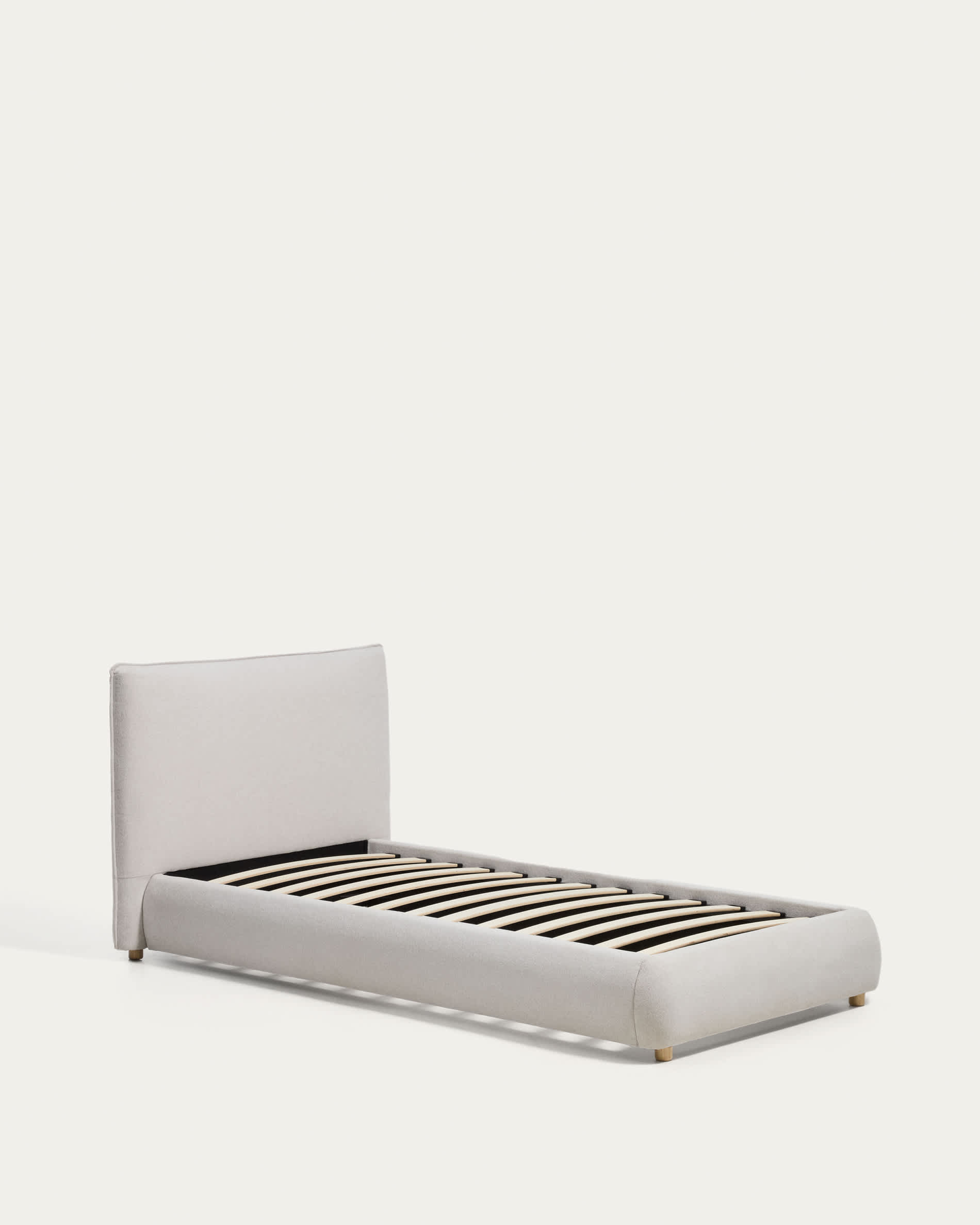 Elerio ecru chenille bed for 90 x 200cm mattress