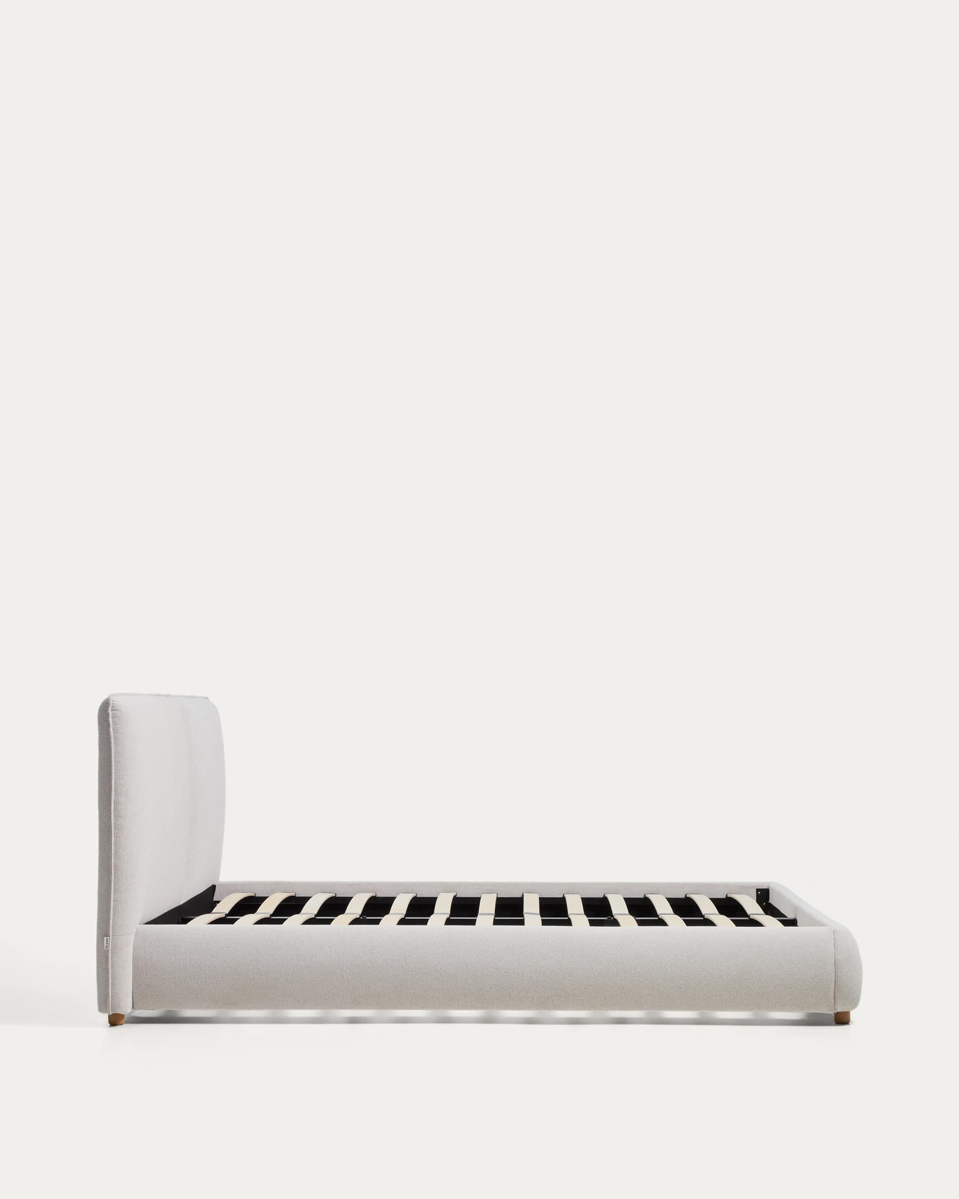Elerio ecru chenille bed for 160 x 200cm mattress
