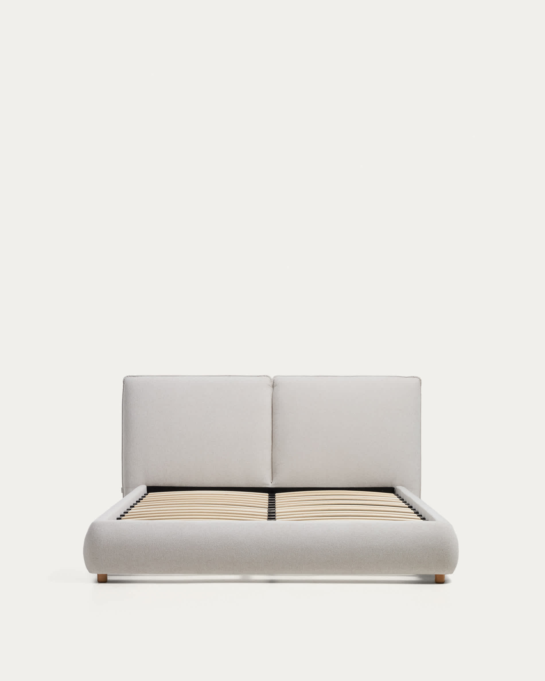 Elerio ecru chenille bed for 150 x 200cm mattress
