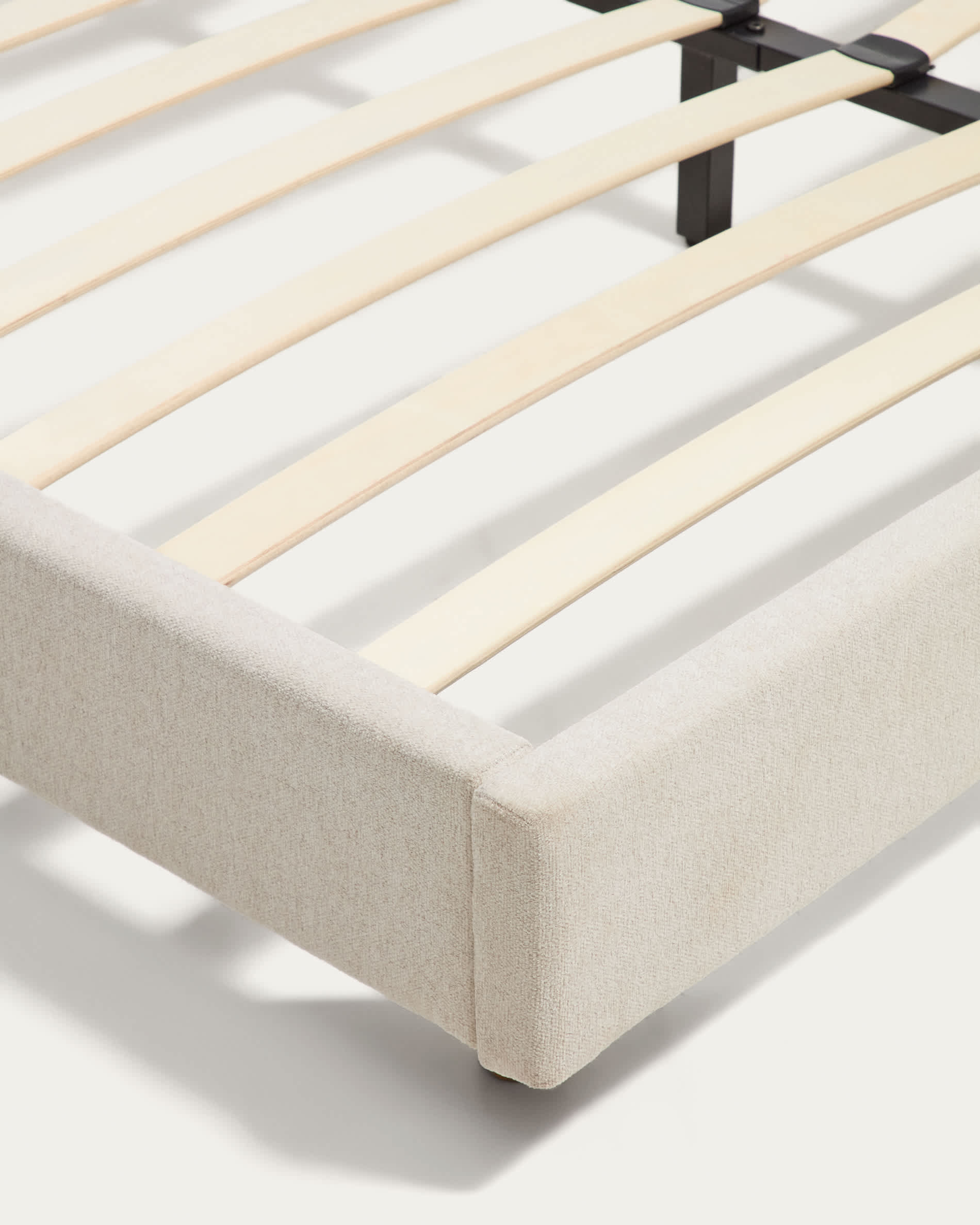 Selven beige chenille bed for 180 x 200cm mattress