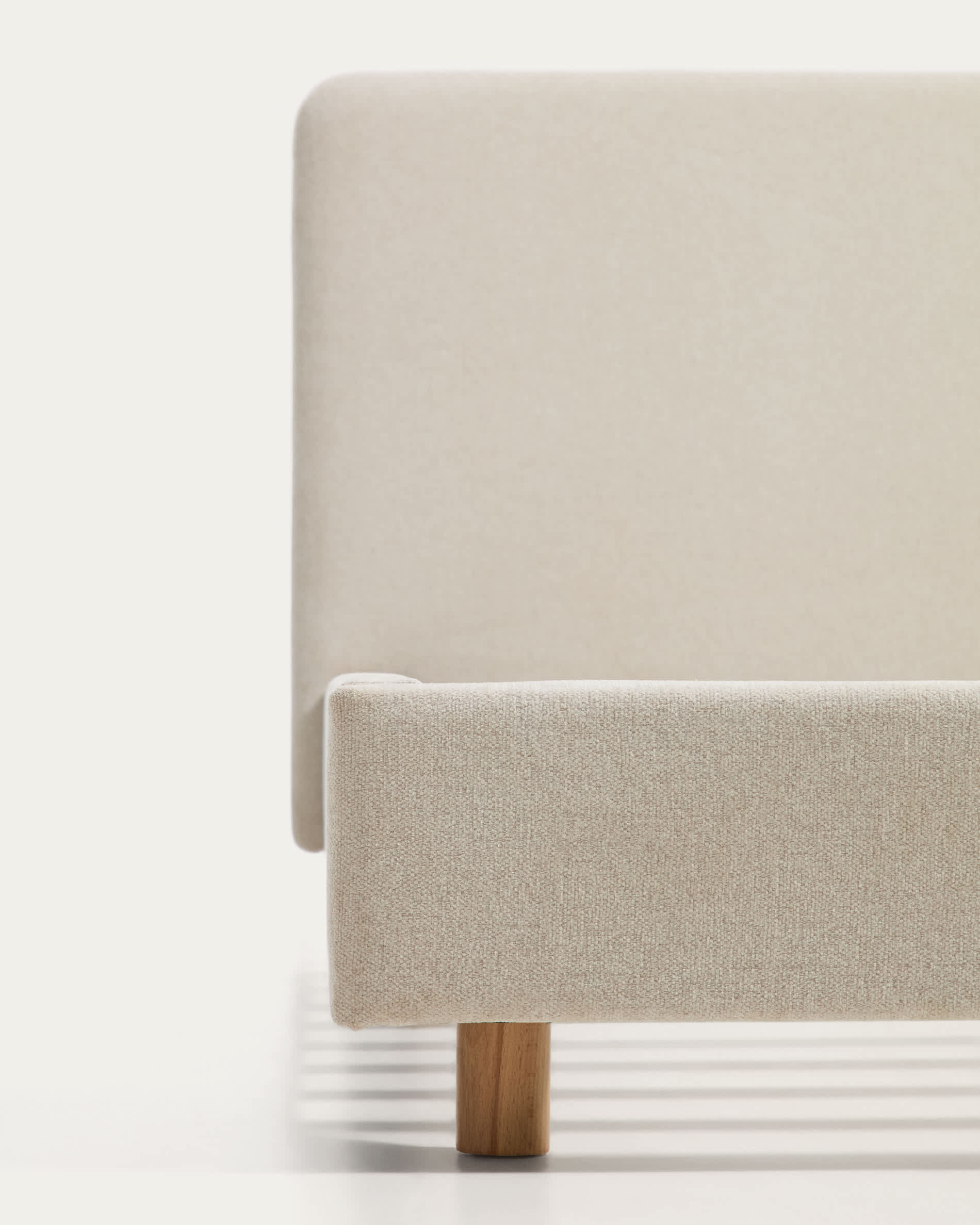 Selven beige chenille bed for 160 x 200cm mattress