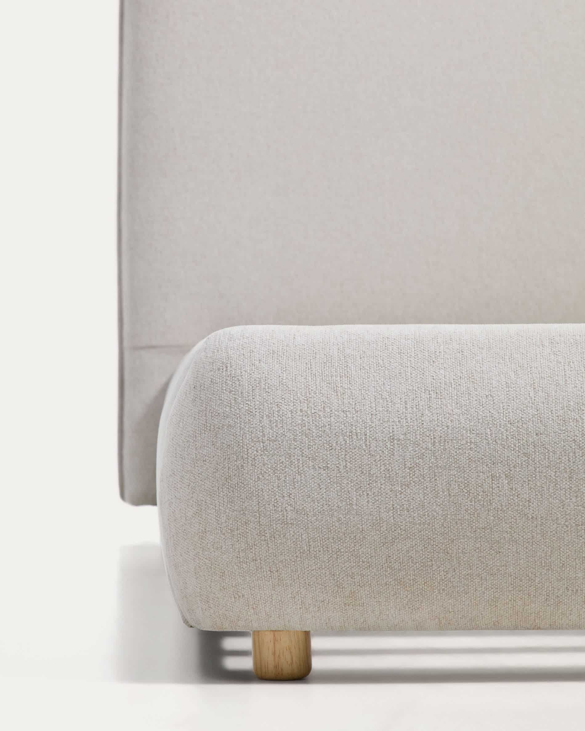 Elerio ecru chenille bed for 90 x 200cm mattress