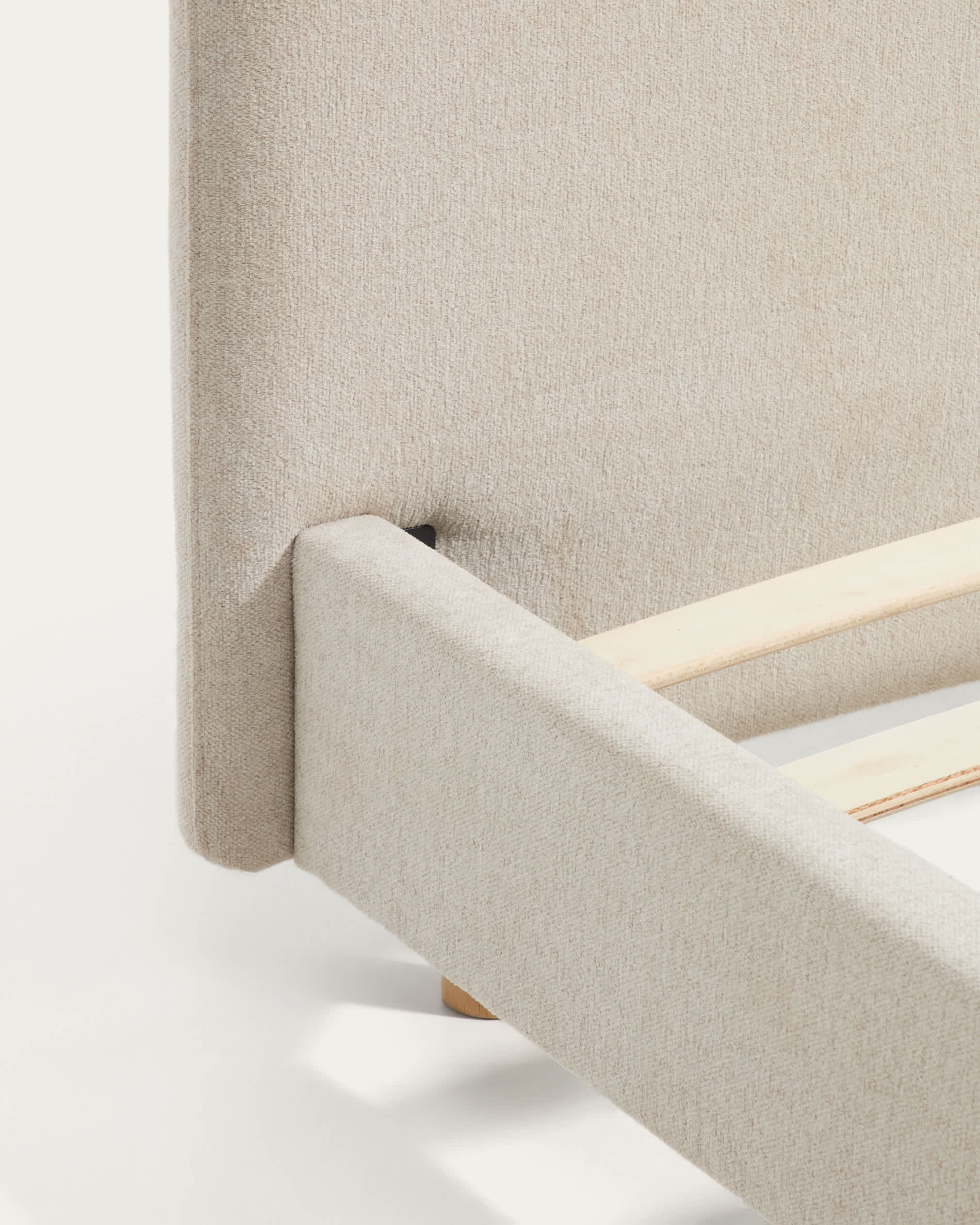 Selven beige chenille bed for 150 x 200cm mattress