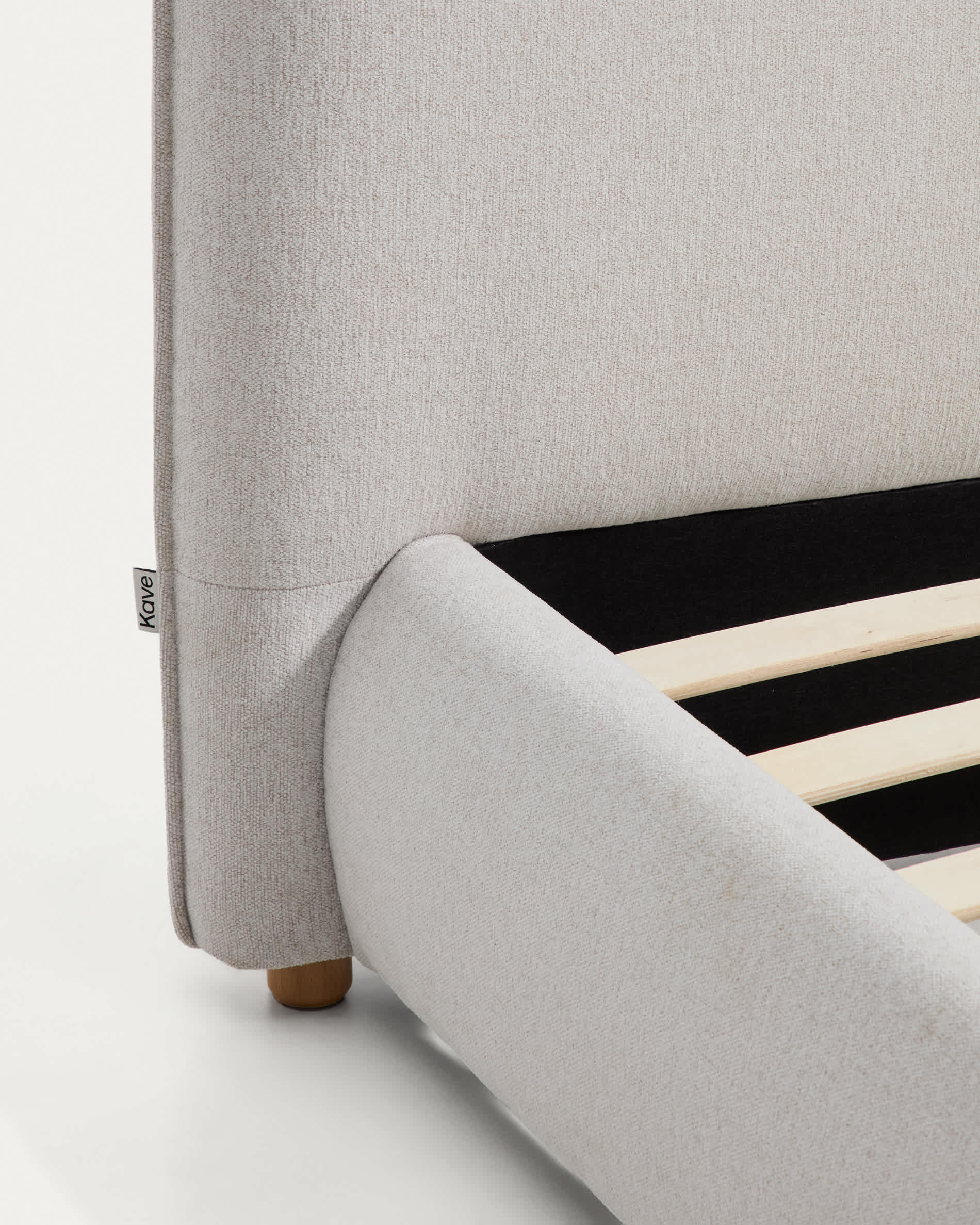 Elerio ecru chenille bed for 160 x 200cm mattress