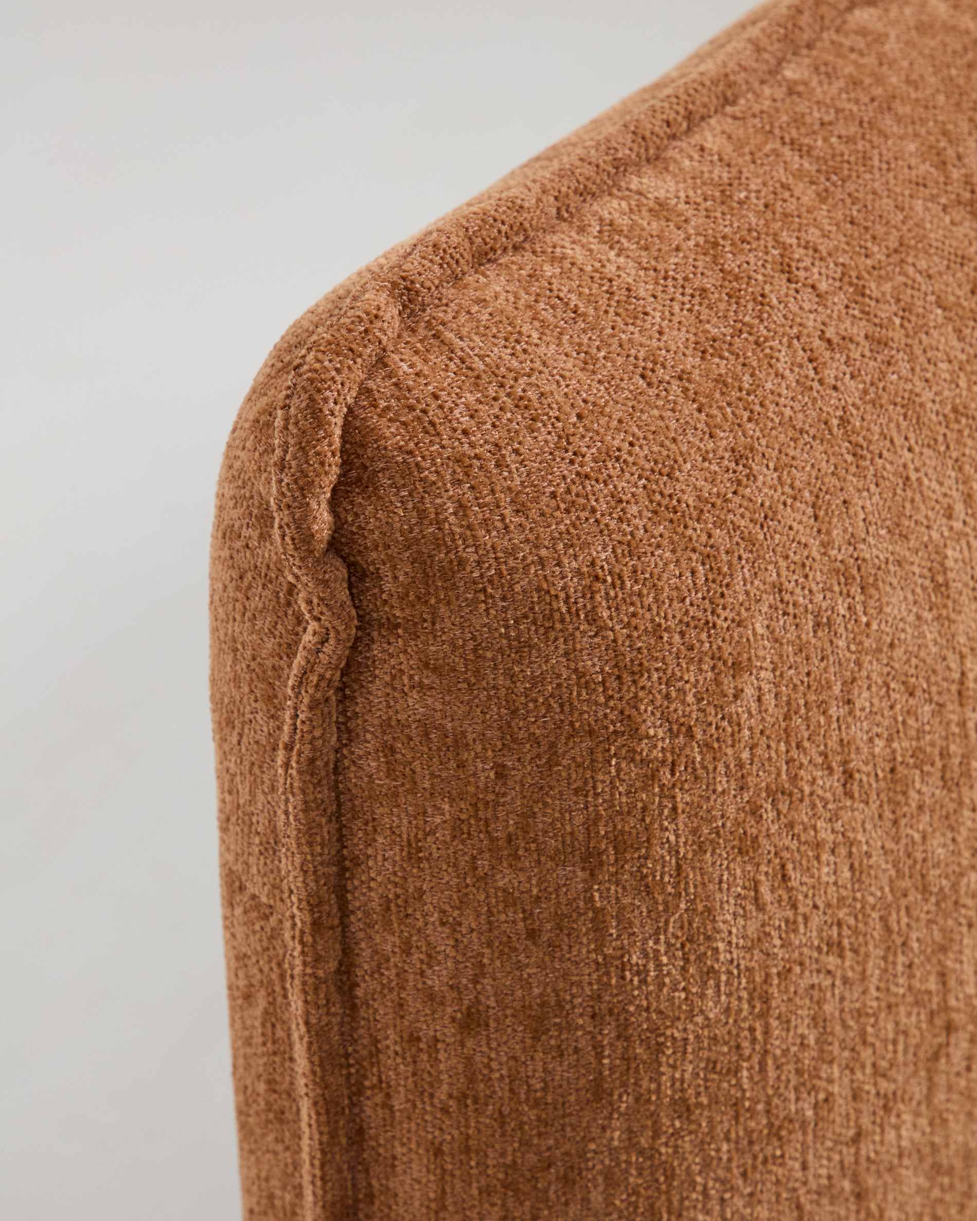 Elerio bed in soft copper chenille for 150 x 200cm mattress