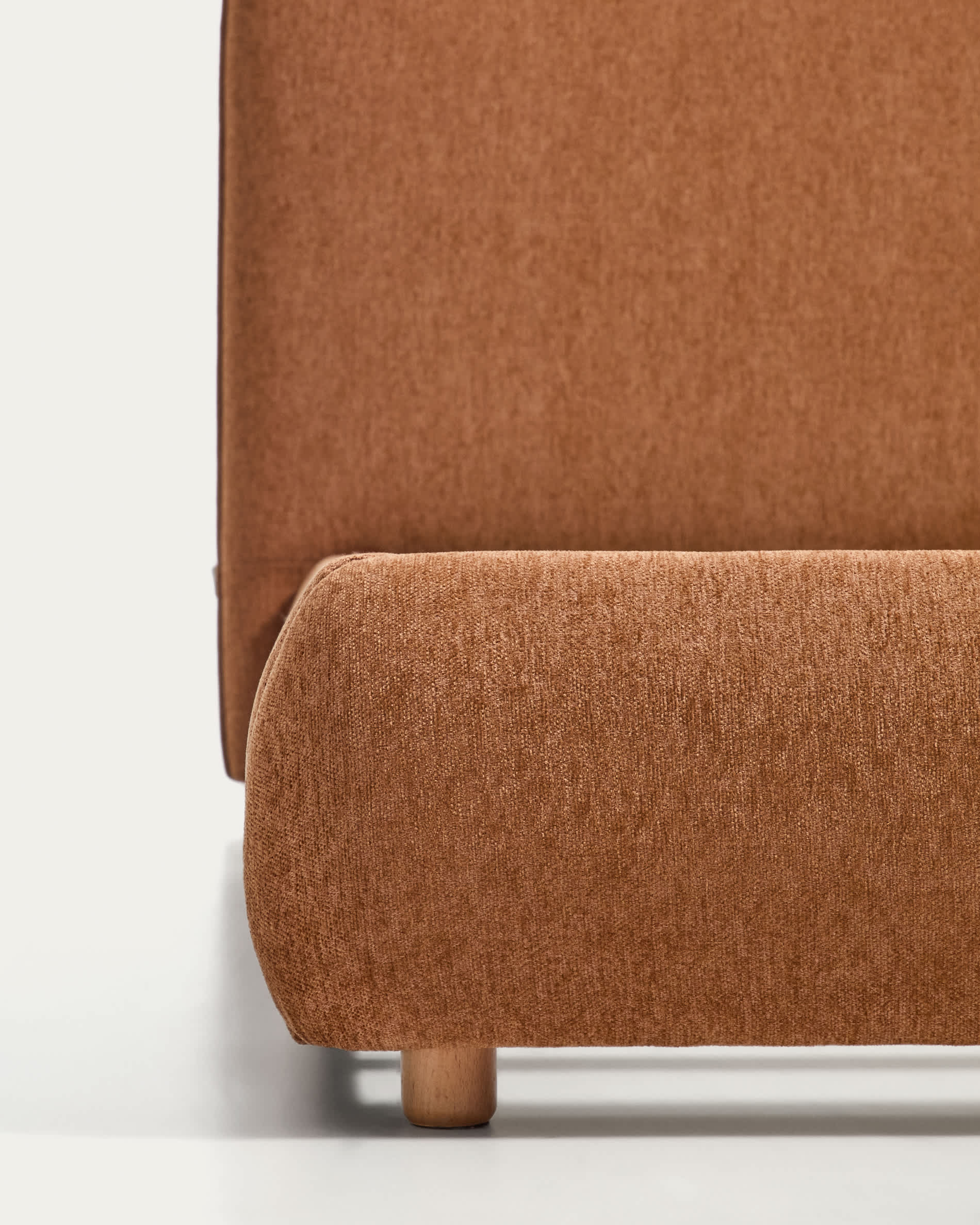 Elerio bed in soft copper chenille for 90 x 200cm mattress