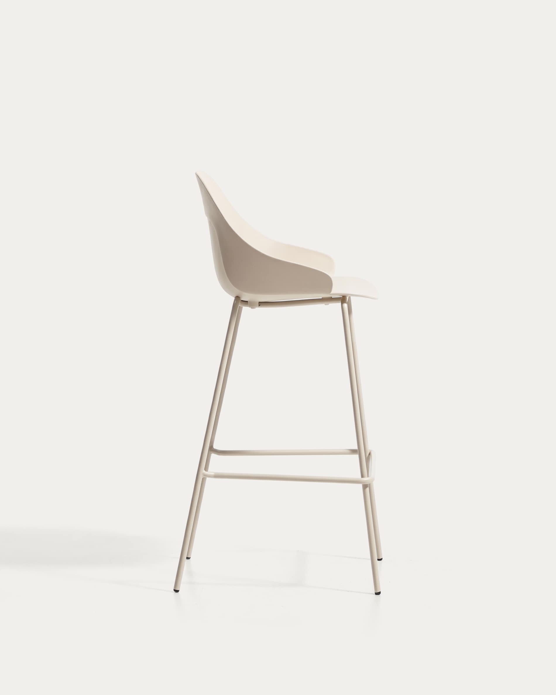 Sanile stool with beige-finish steel legs 74 cm