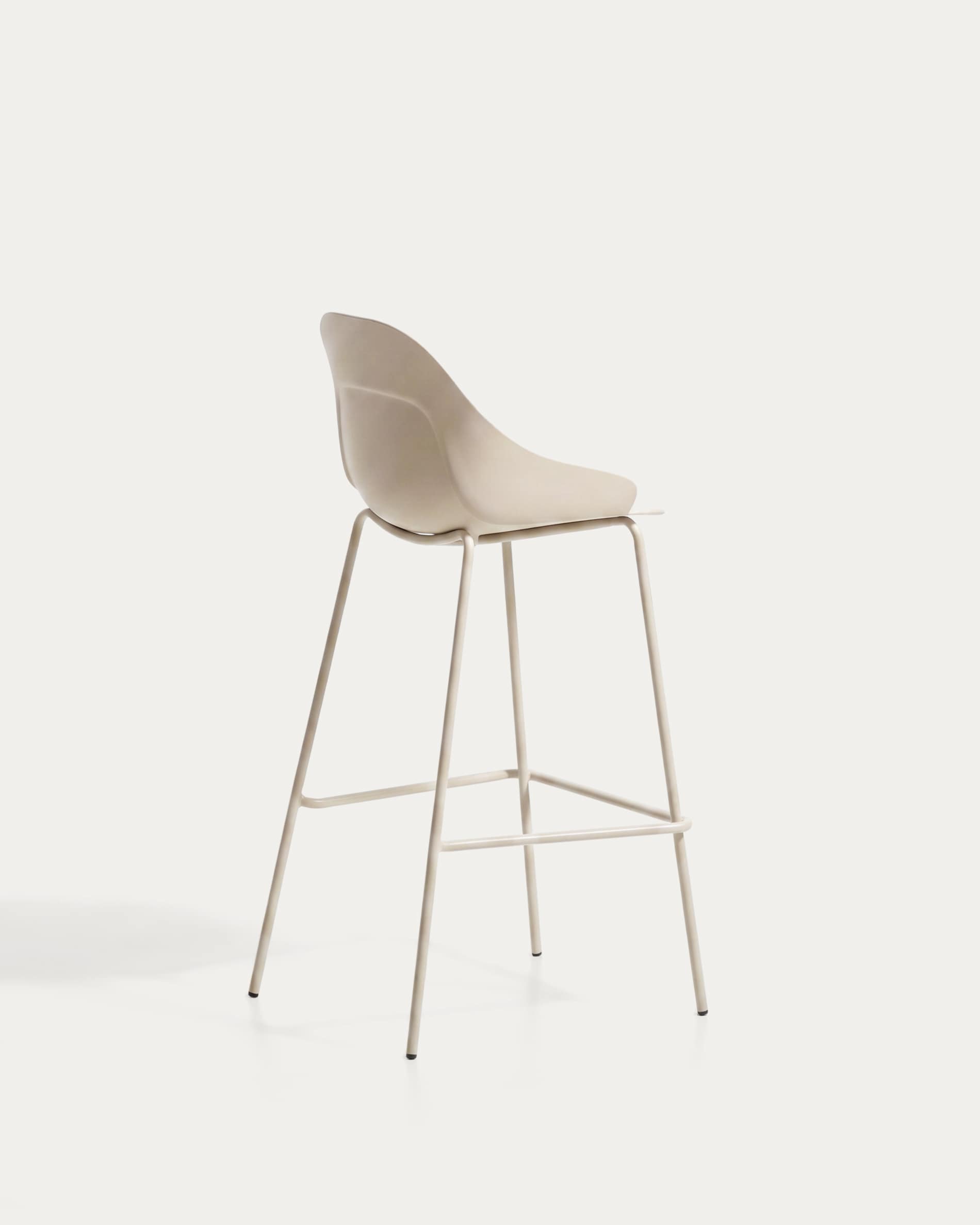 Sanile stool with beige-finish steel legs 74 cm