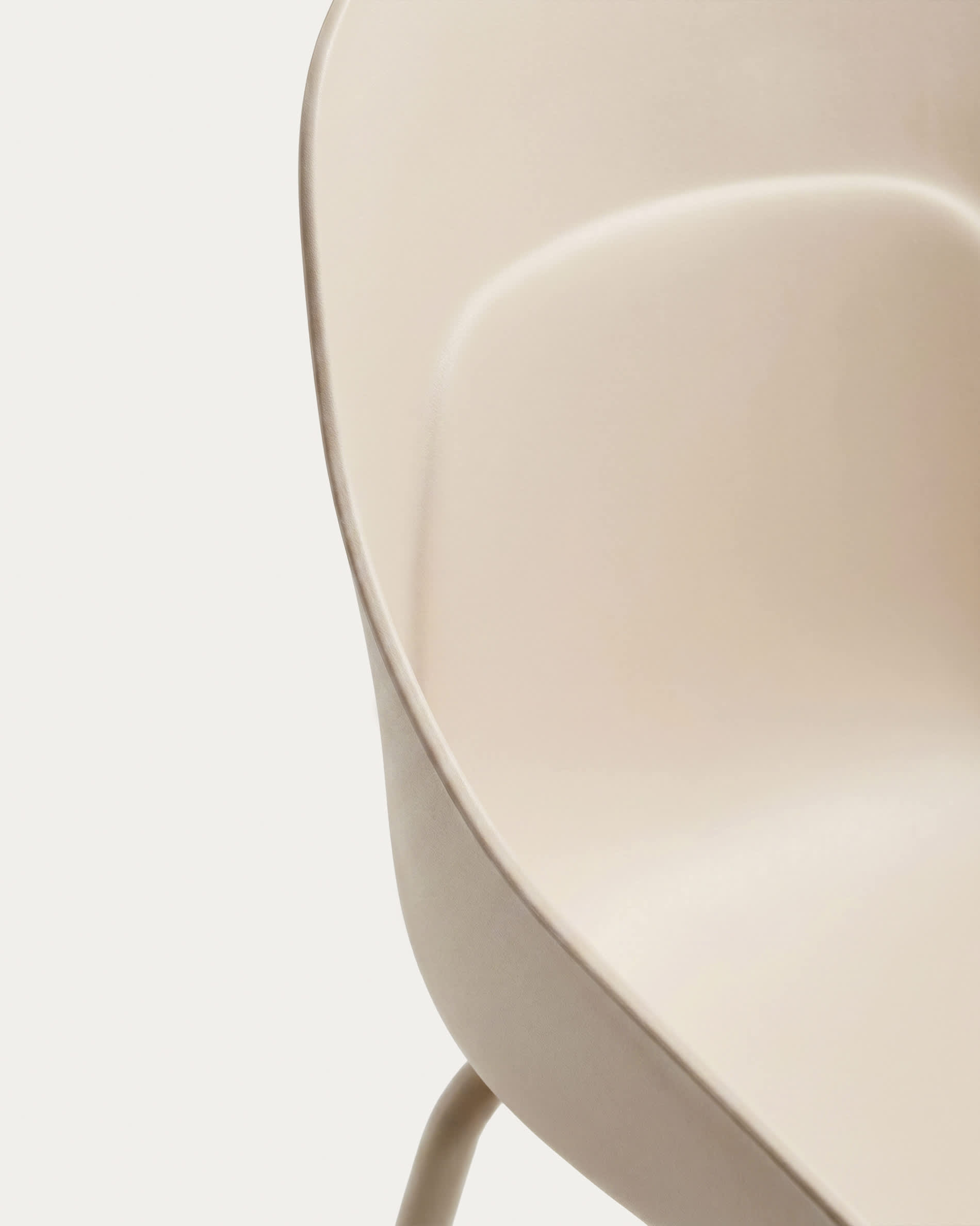 Sanile stool with beige-finish steel legs 74 cm