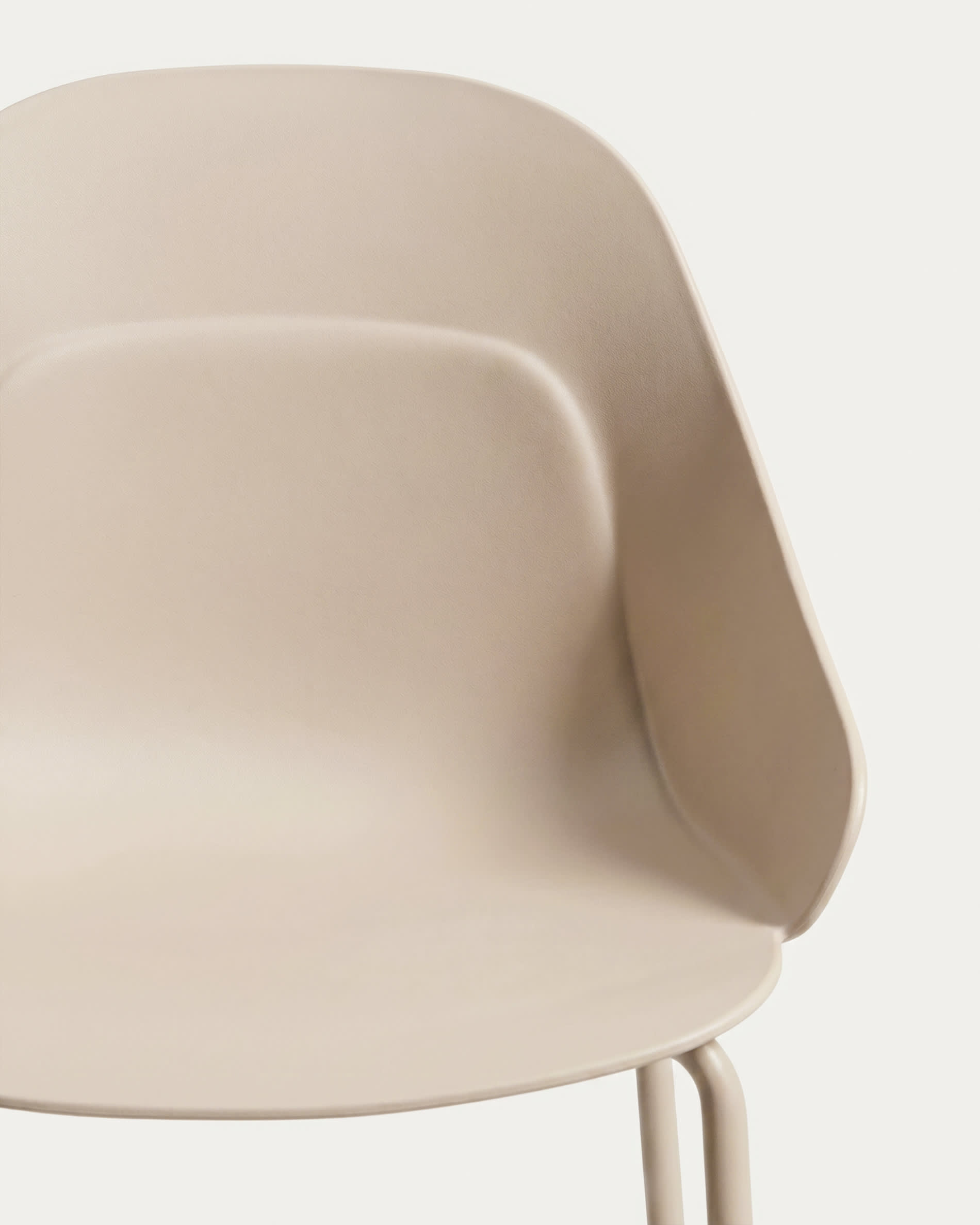 Sanile stool with beige-finish steel legs 74 cm
