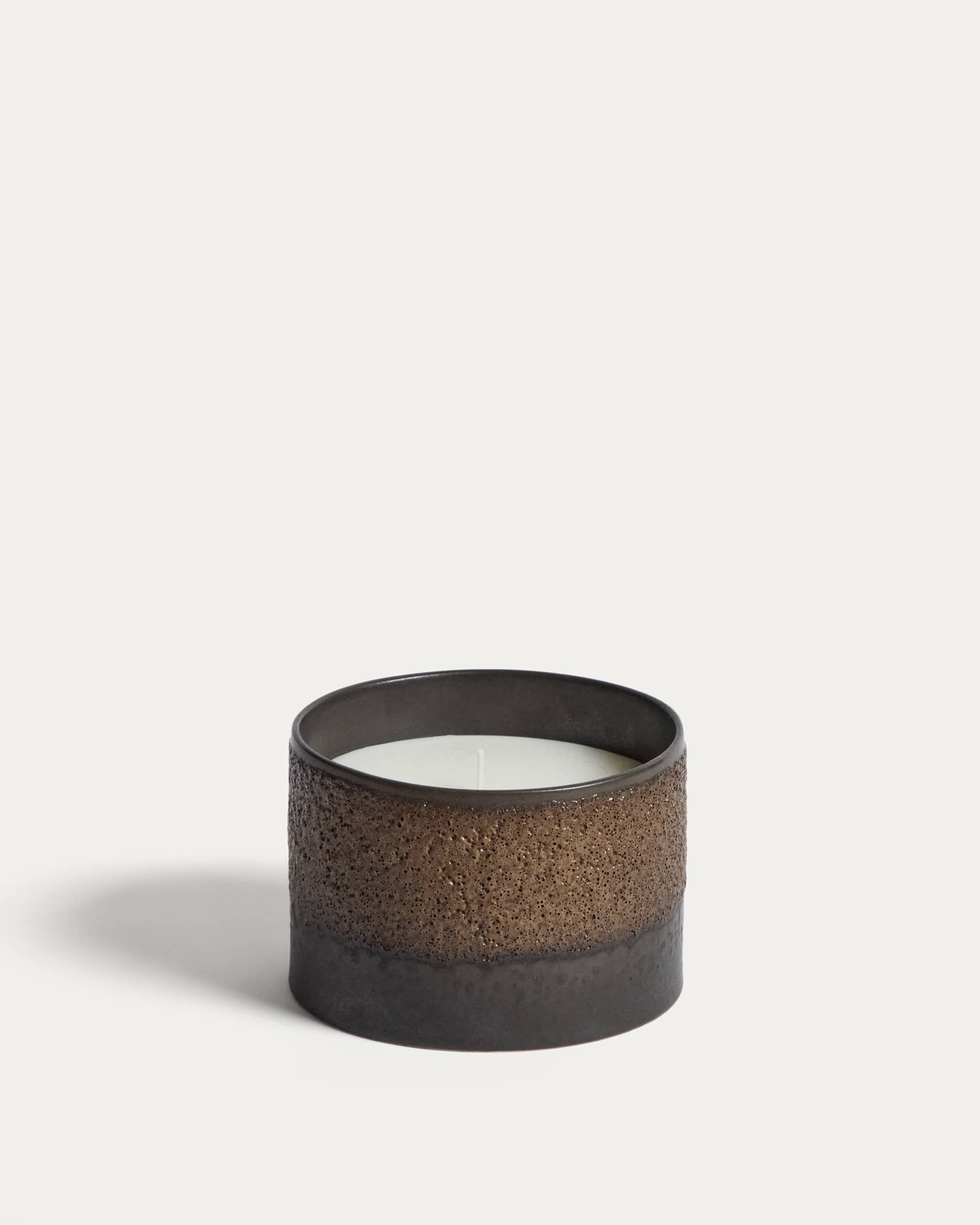 Orial dark brown ceramic candle Ø13 cm