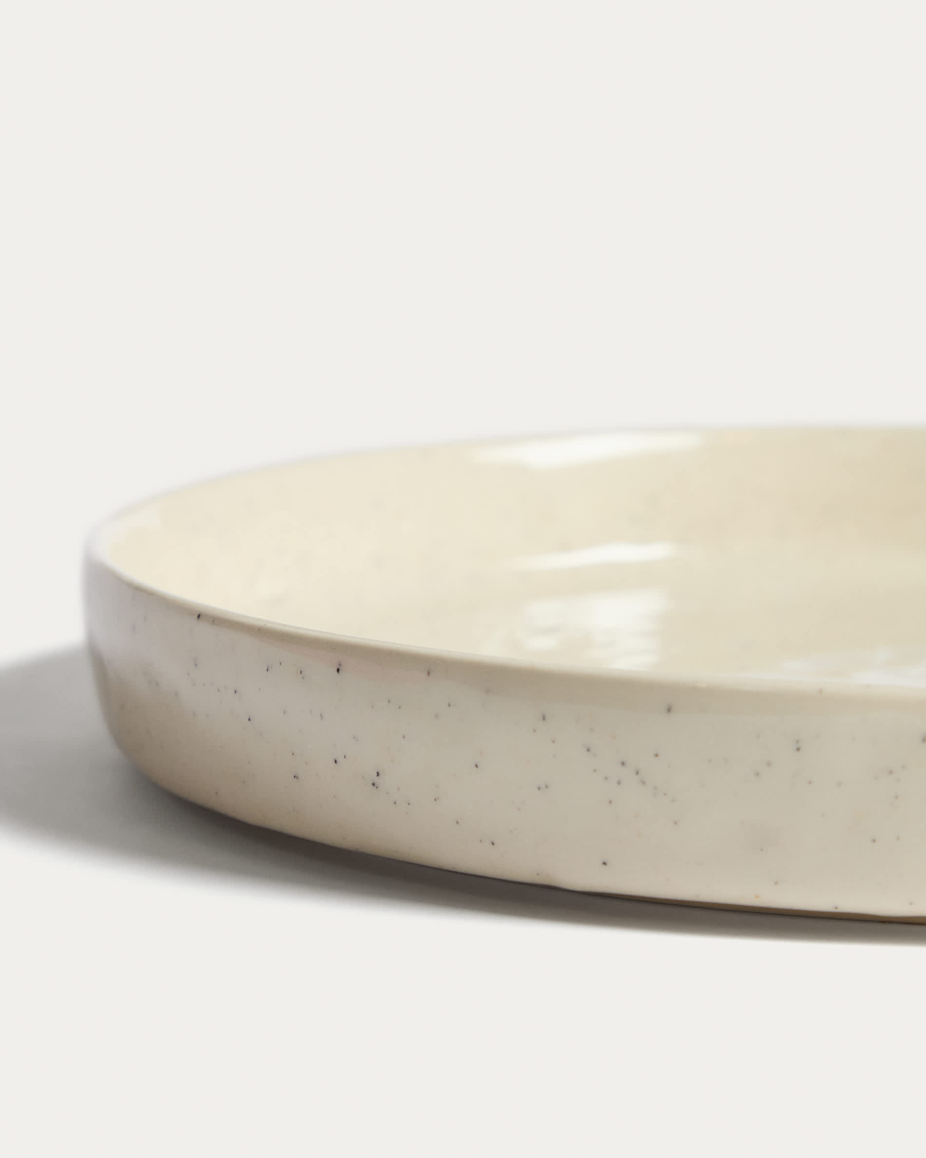 Daner ecru ceramic dessert plate