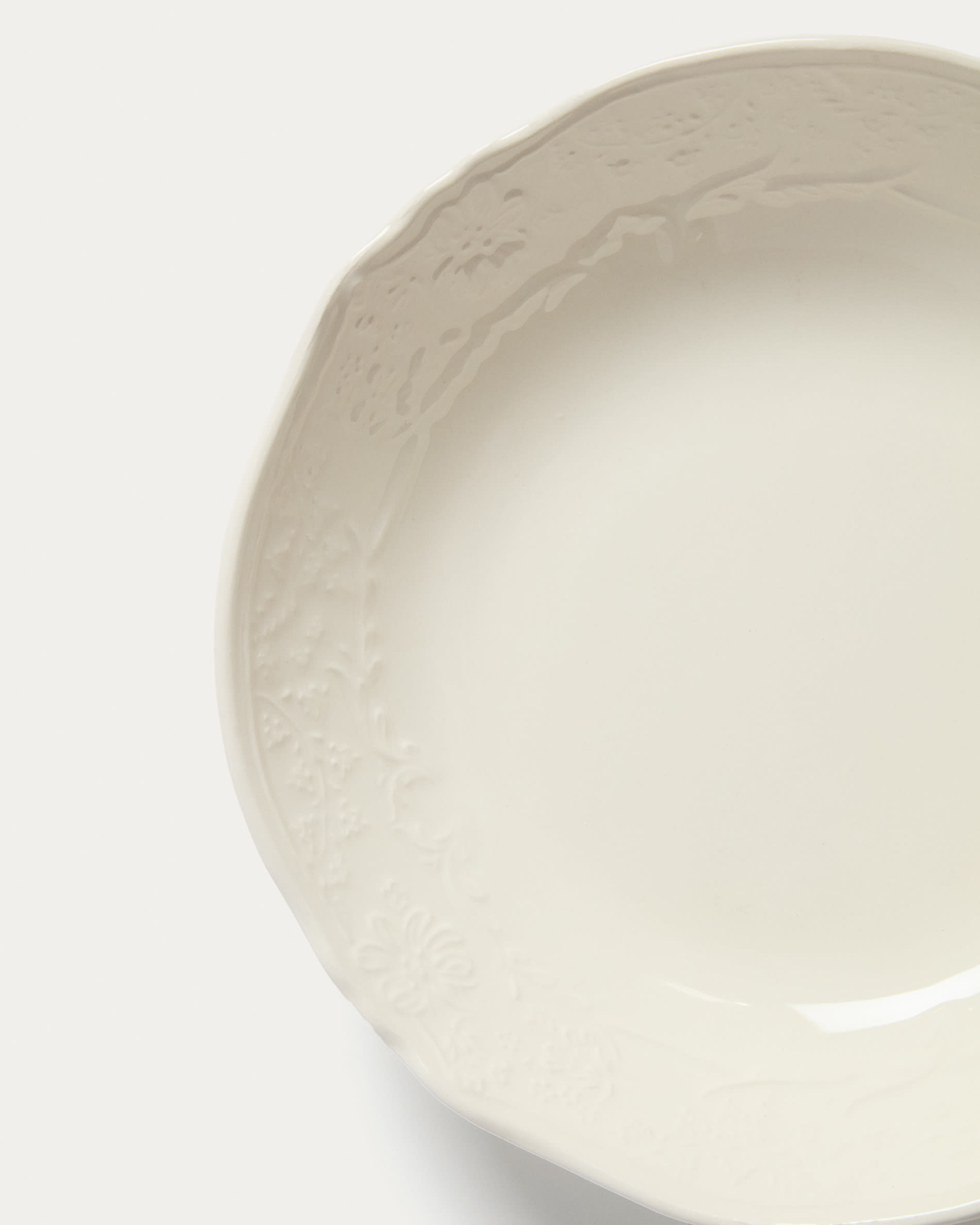 Varla beige ceramic soup bowl