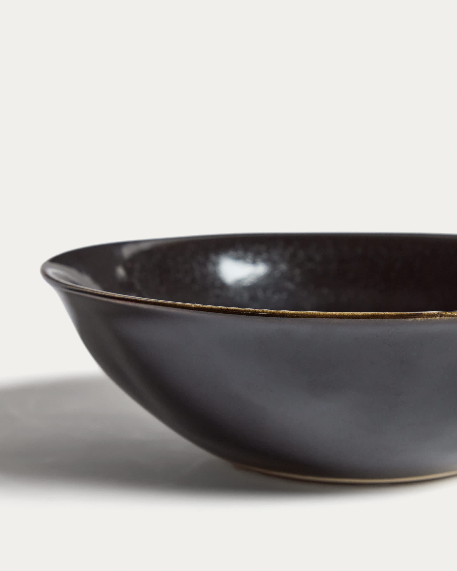 Aderno dark brown ceramic soup bowl