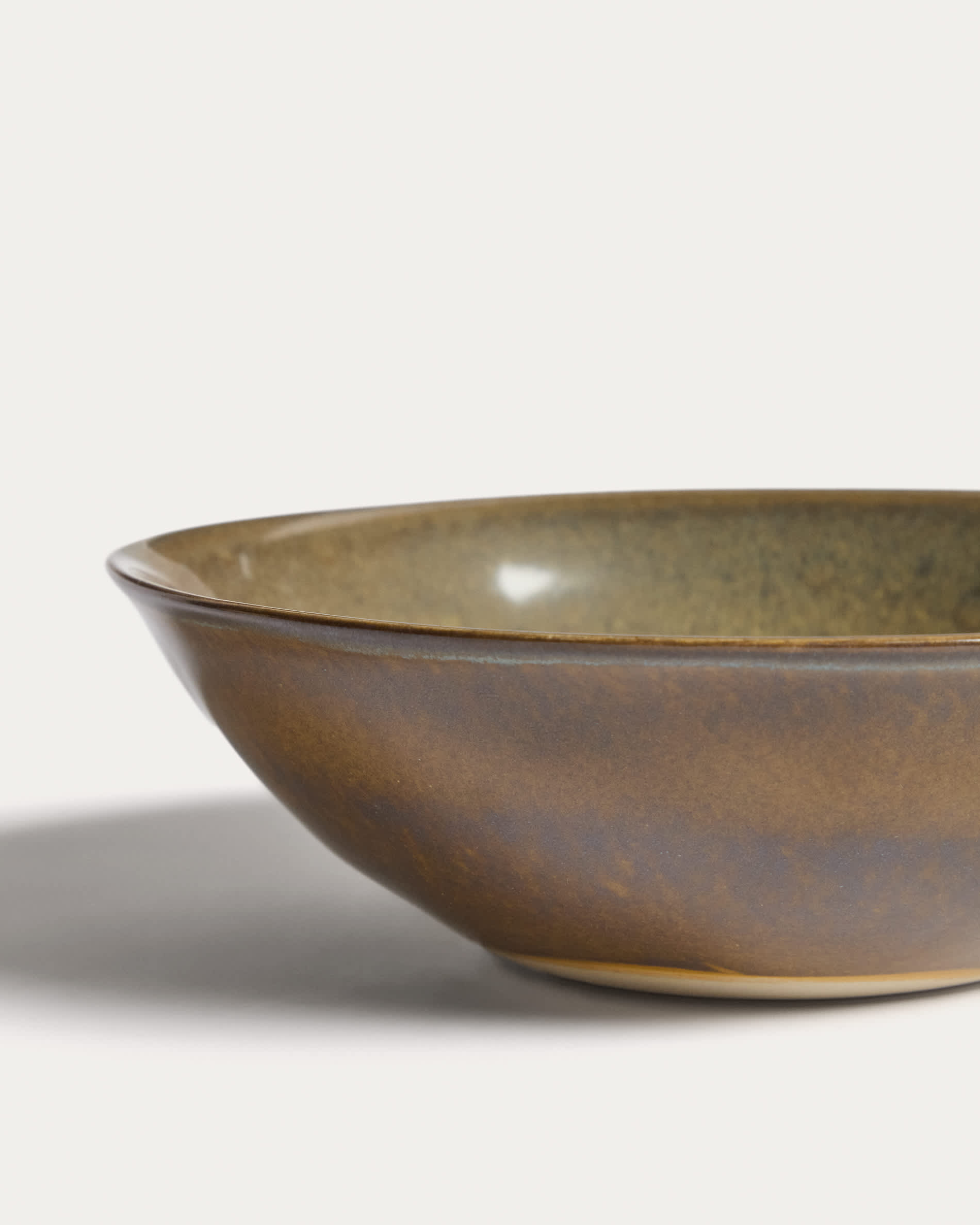Aderno moss green ceramic soup bowl
