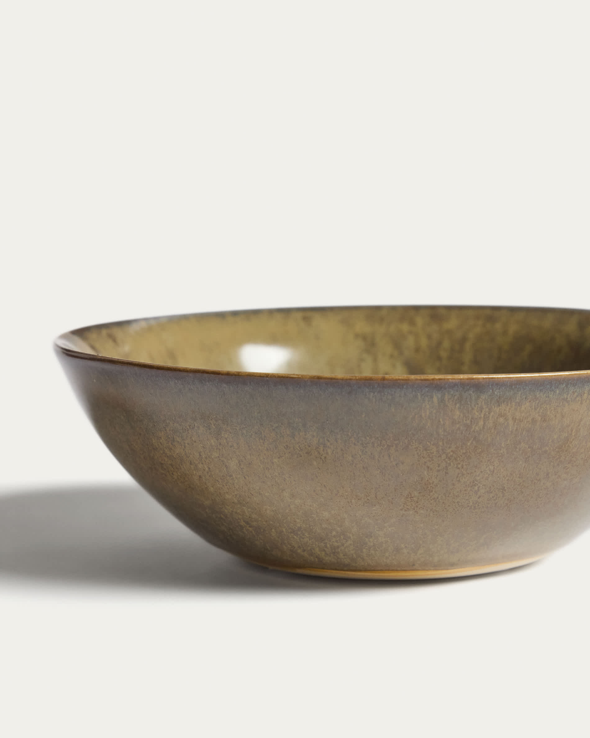 Aderno moss green ceramic bowl