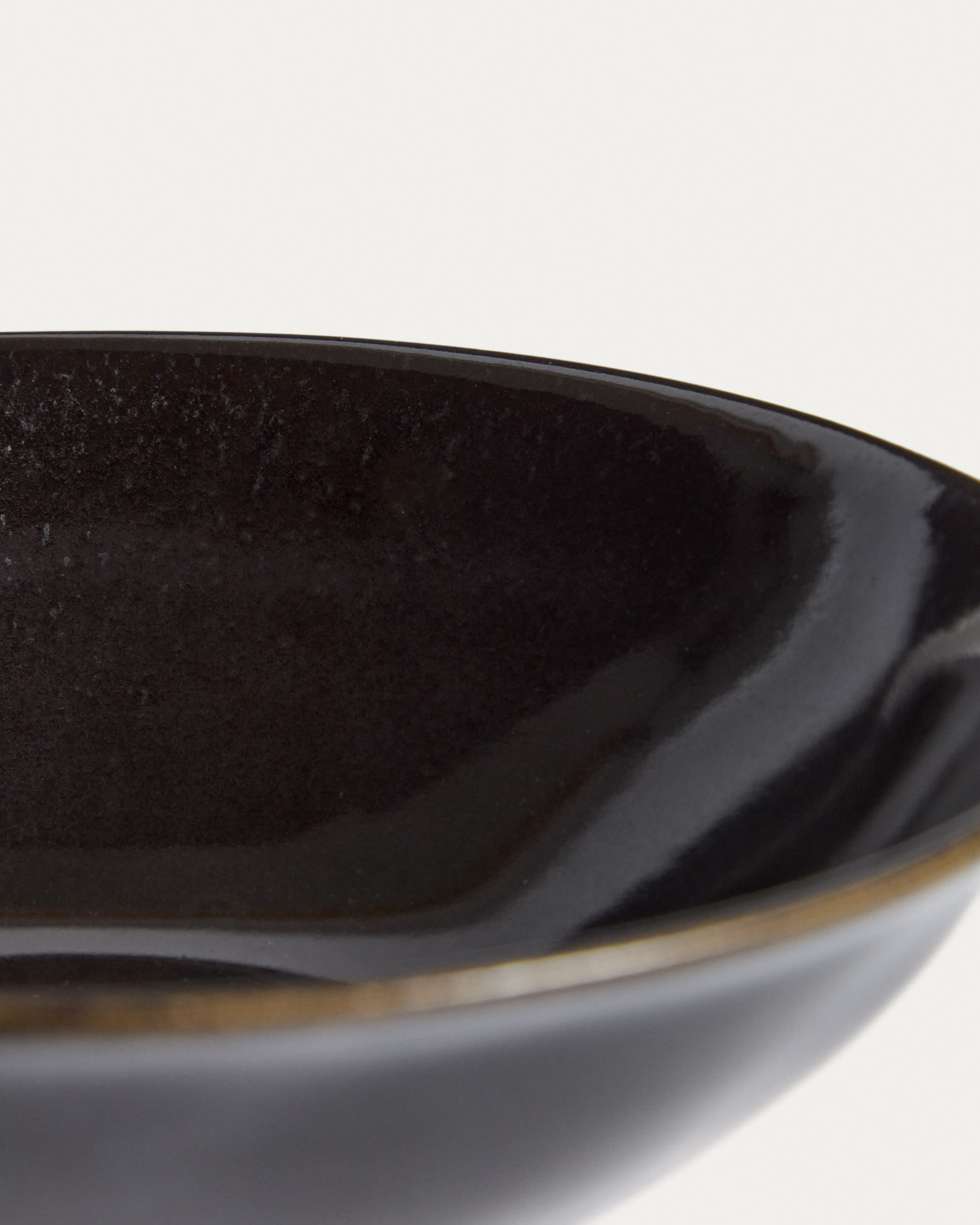 Aderno dark brown ceramic soup bowl