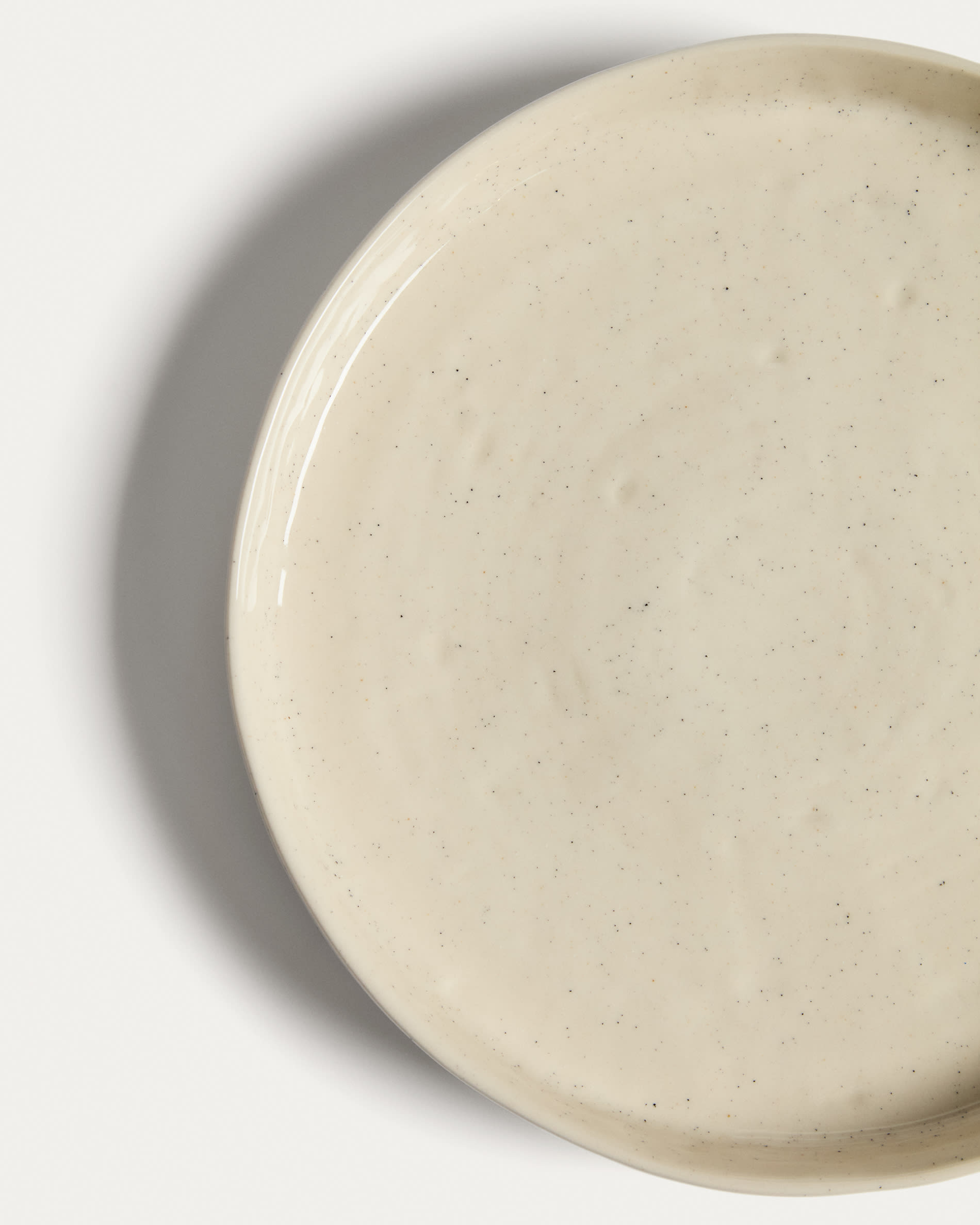 Daner ecru ceramic dessert plate