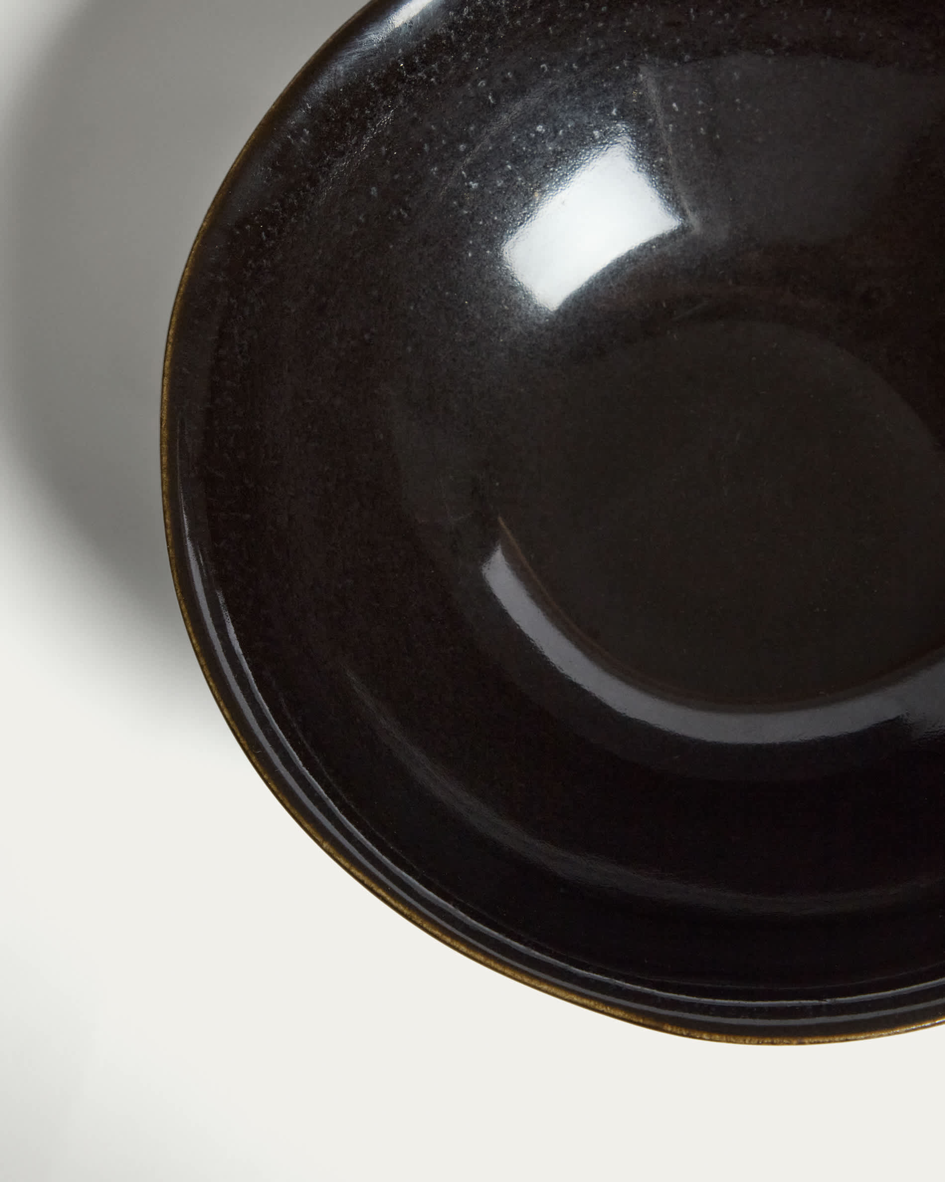 Aderno dark brown ceramic soup bowl