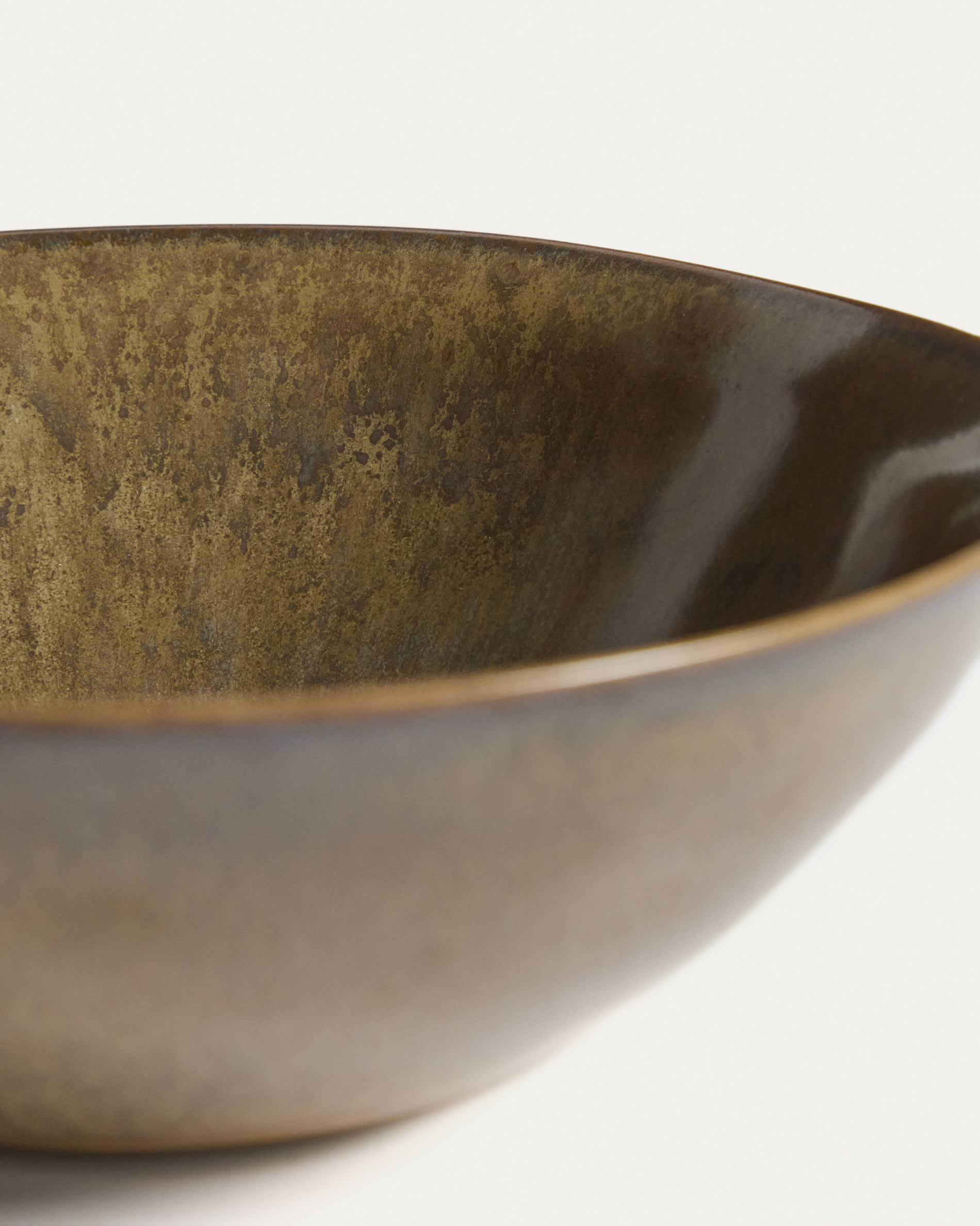 Aderno moss green ceramic bowl