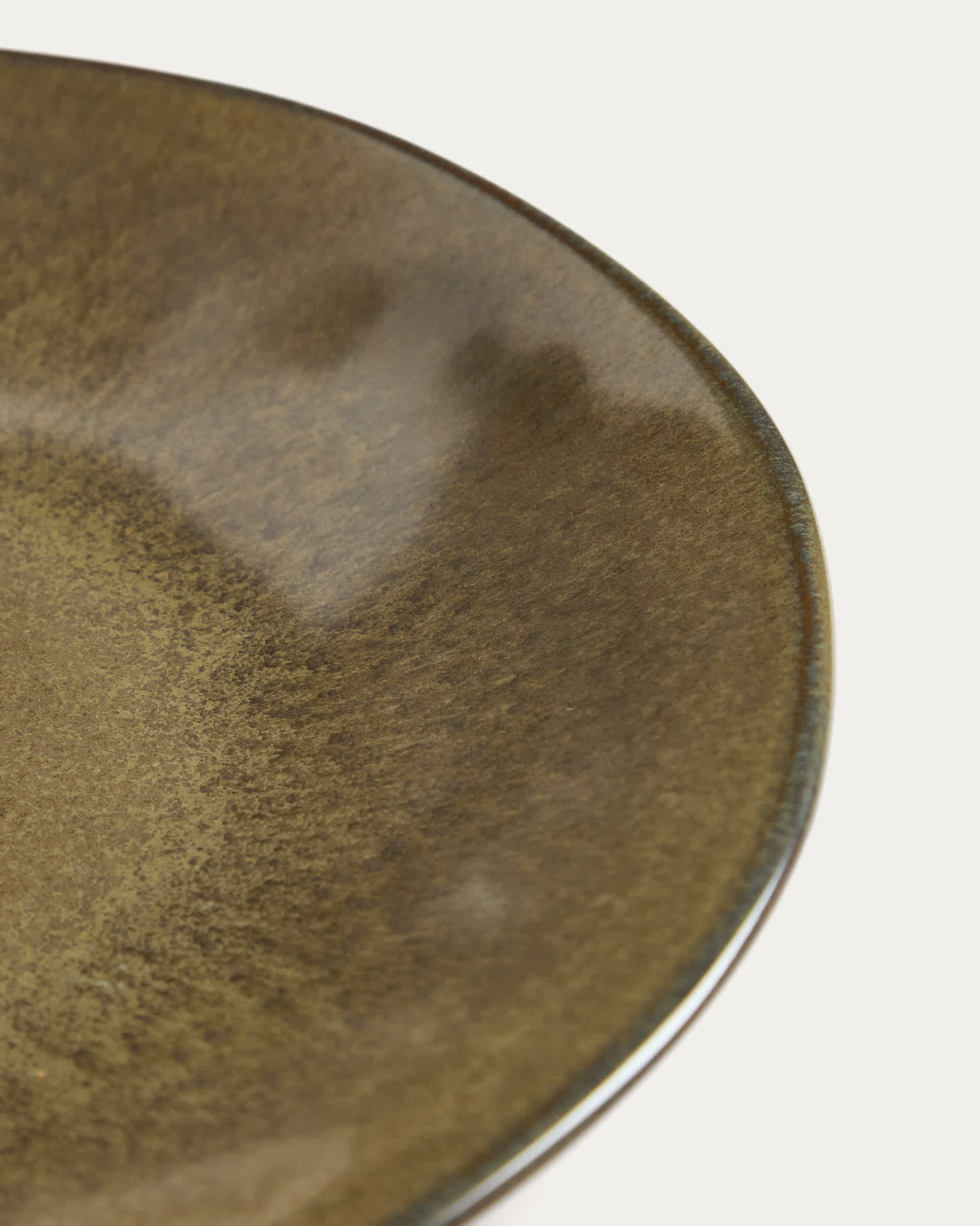 Aderno moss green ceramic dessert plate
