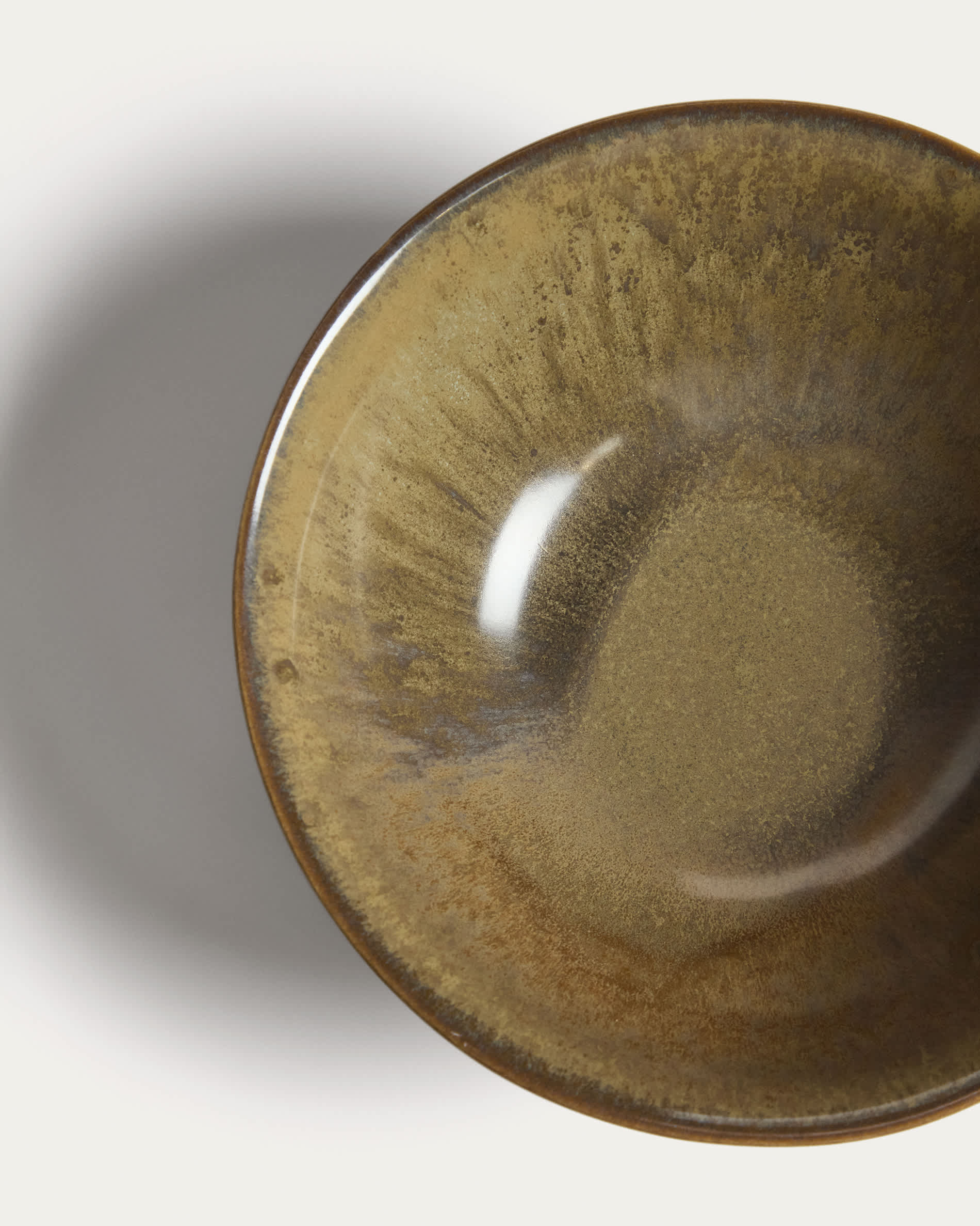Aderno moss green ceramic bowl