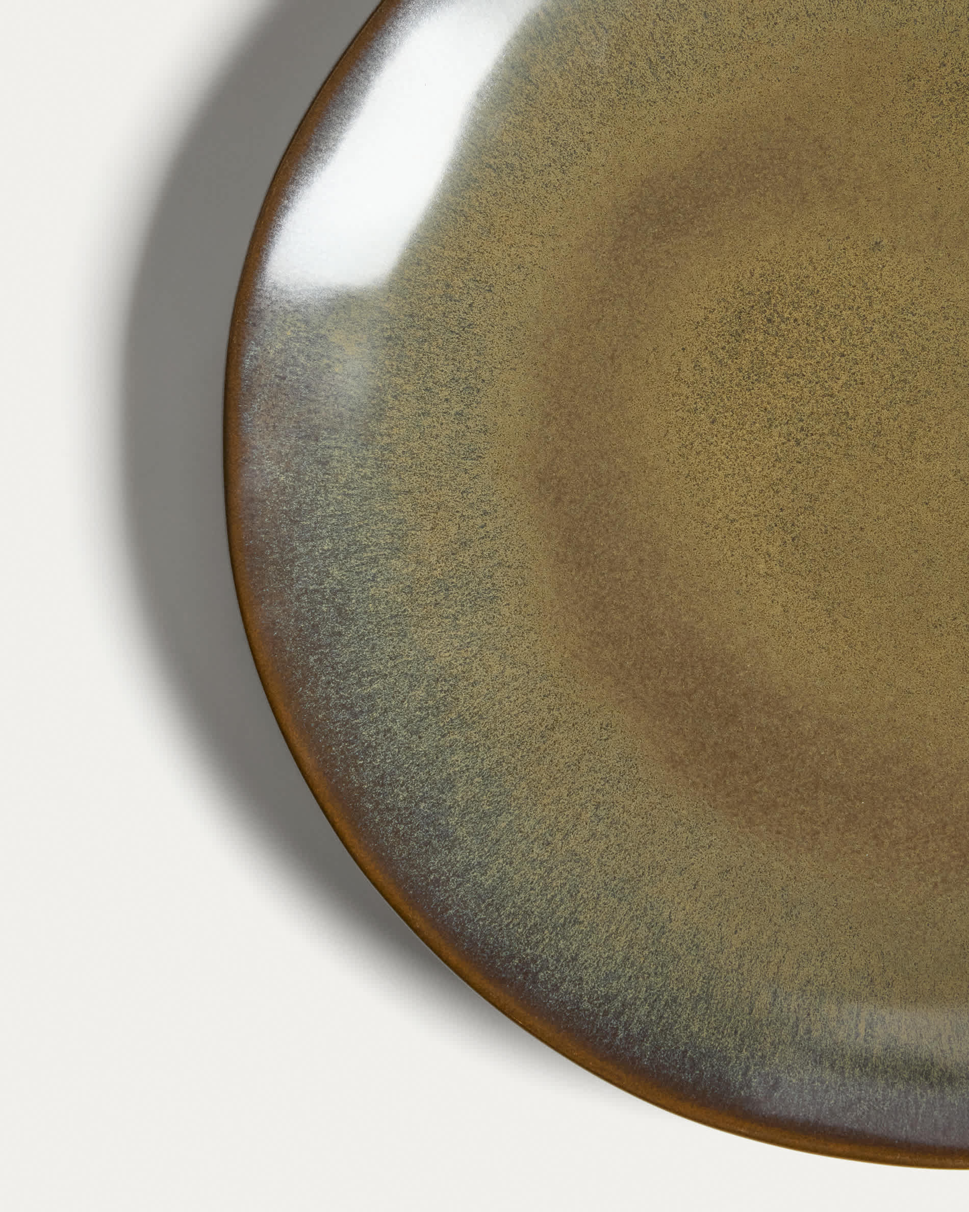 Aderno moss green ceramic plate