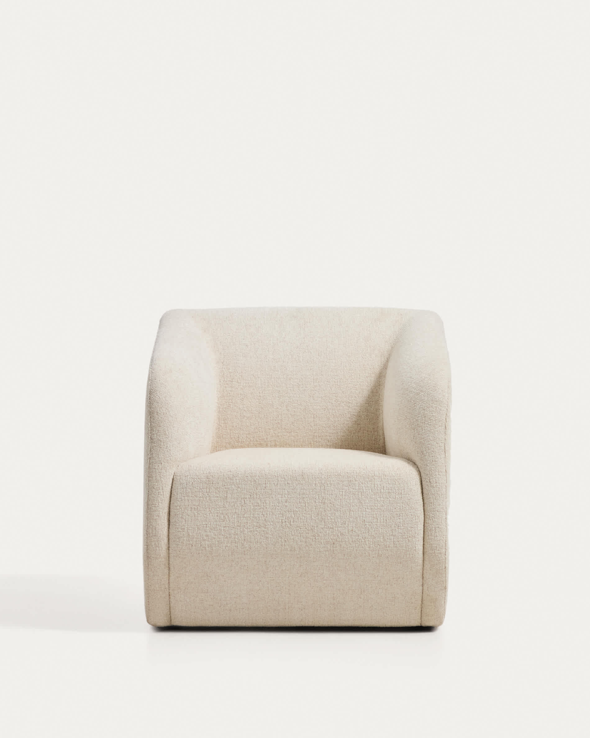 Milare armchair in beige chenille 73 cm FSC 100%