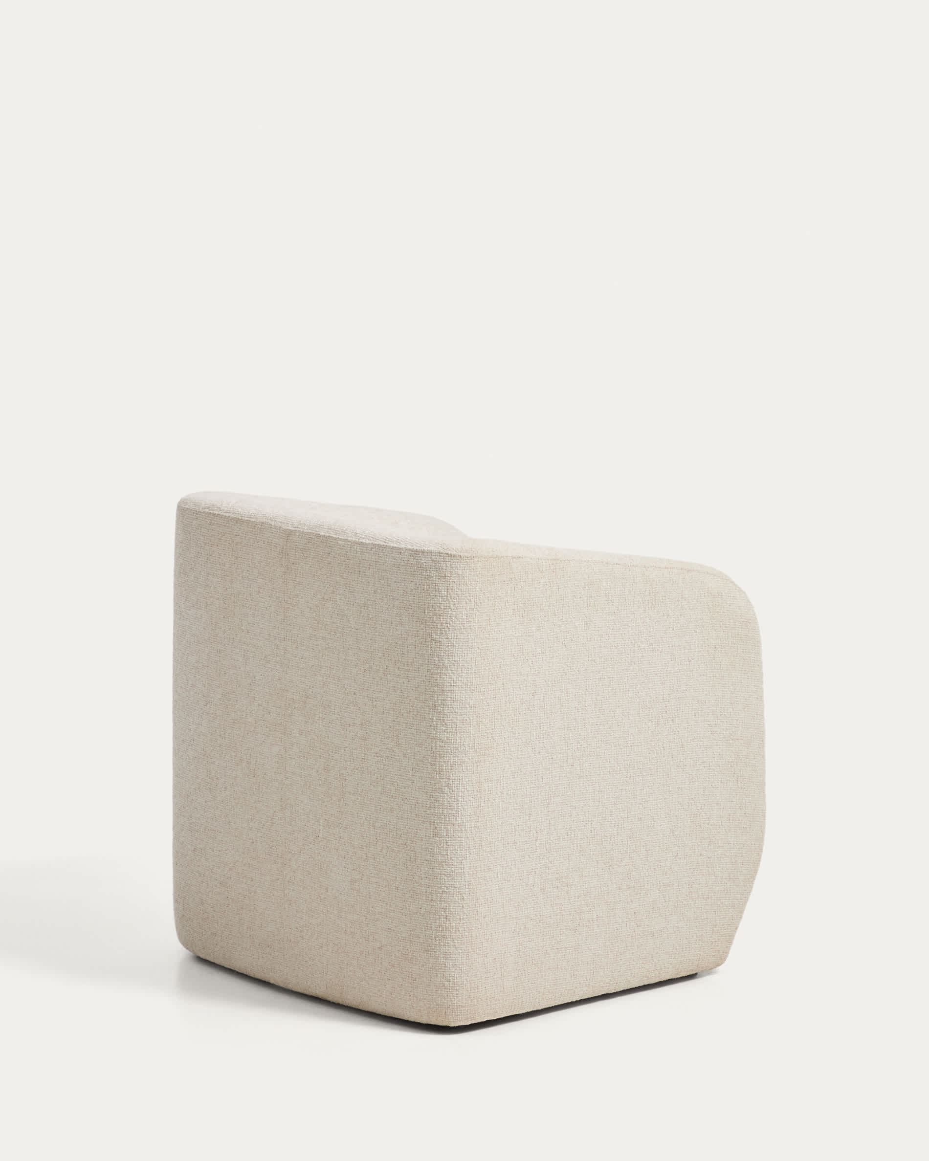 Milare armchair in beige chenille 73 cm FSC 100%