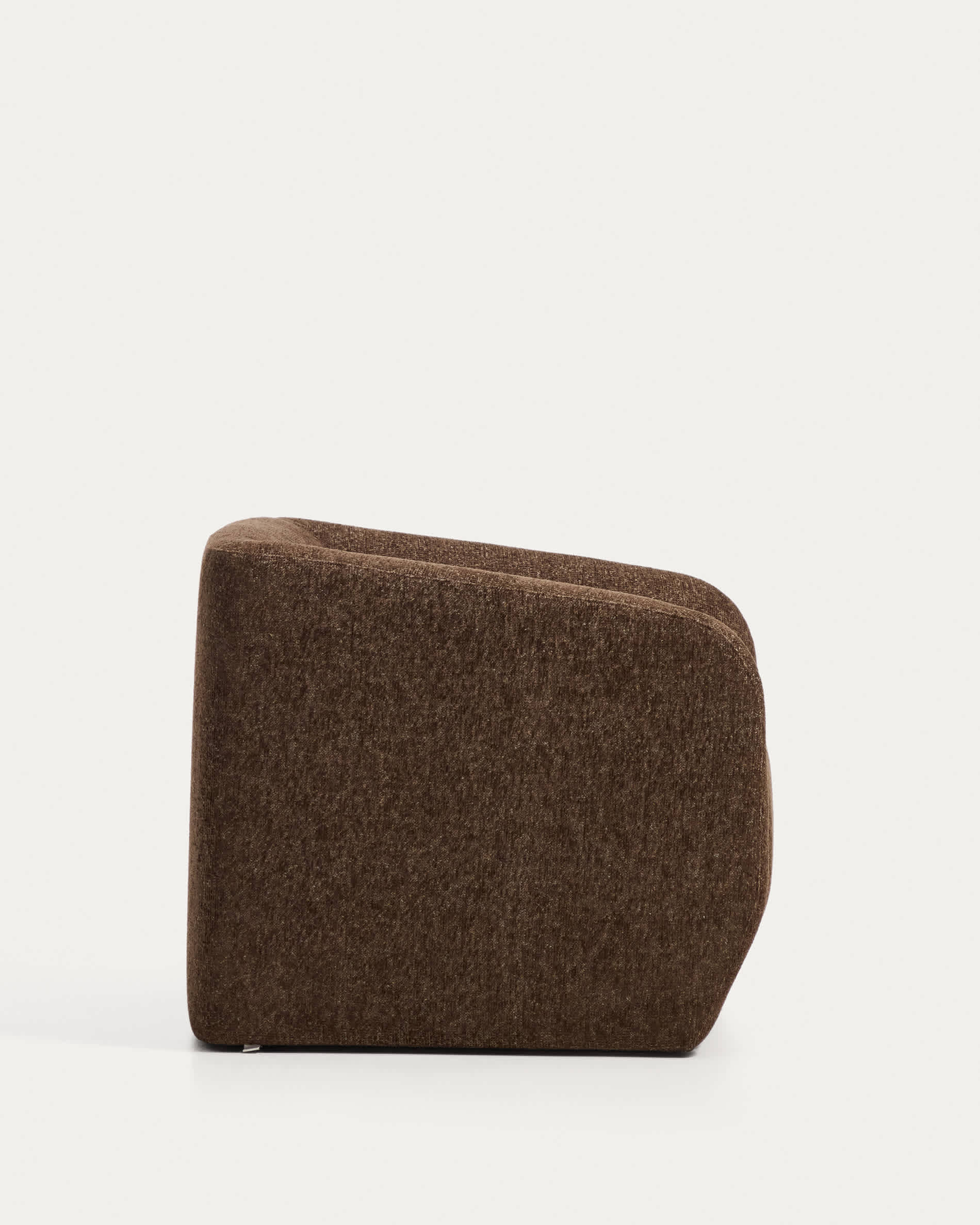 Milare armchair in chocolate brown chenille 83 cm FSC 100%