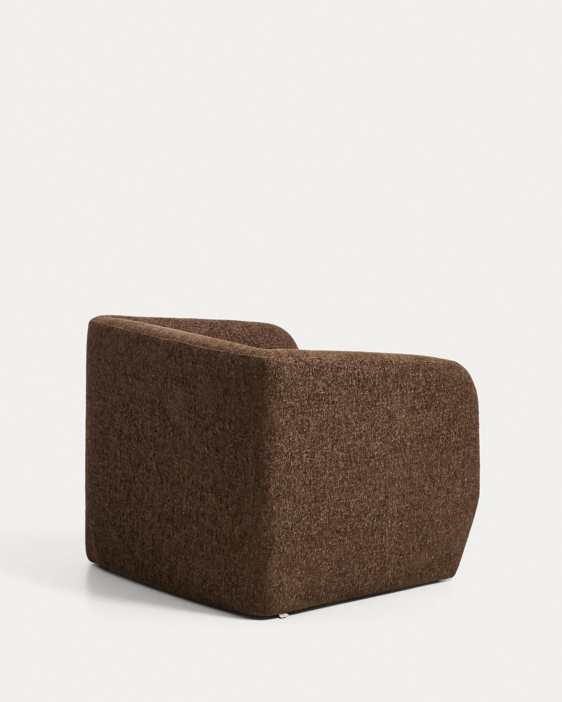 Milare armchair in chocolate brown chenille 83 cm FSC 100%