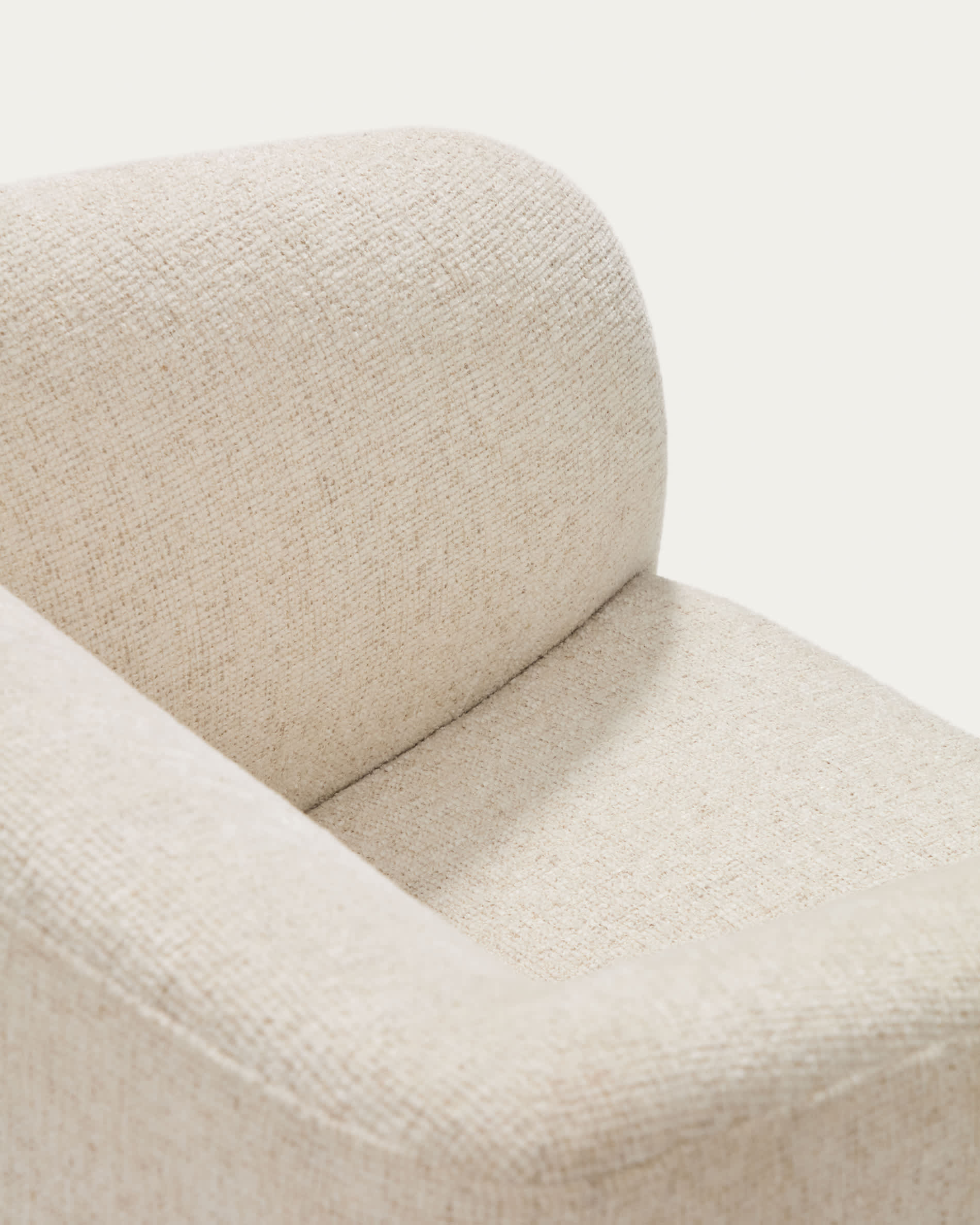 Milare armchair in beige chenille 73 cm FSC 100%