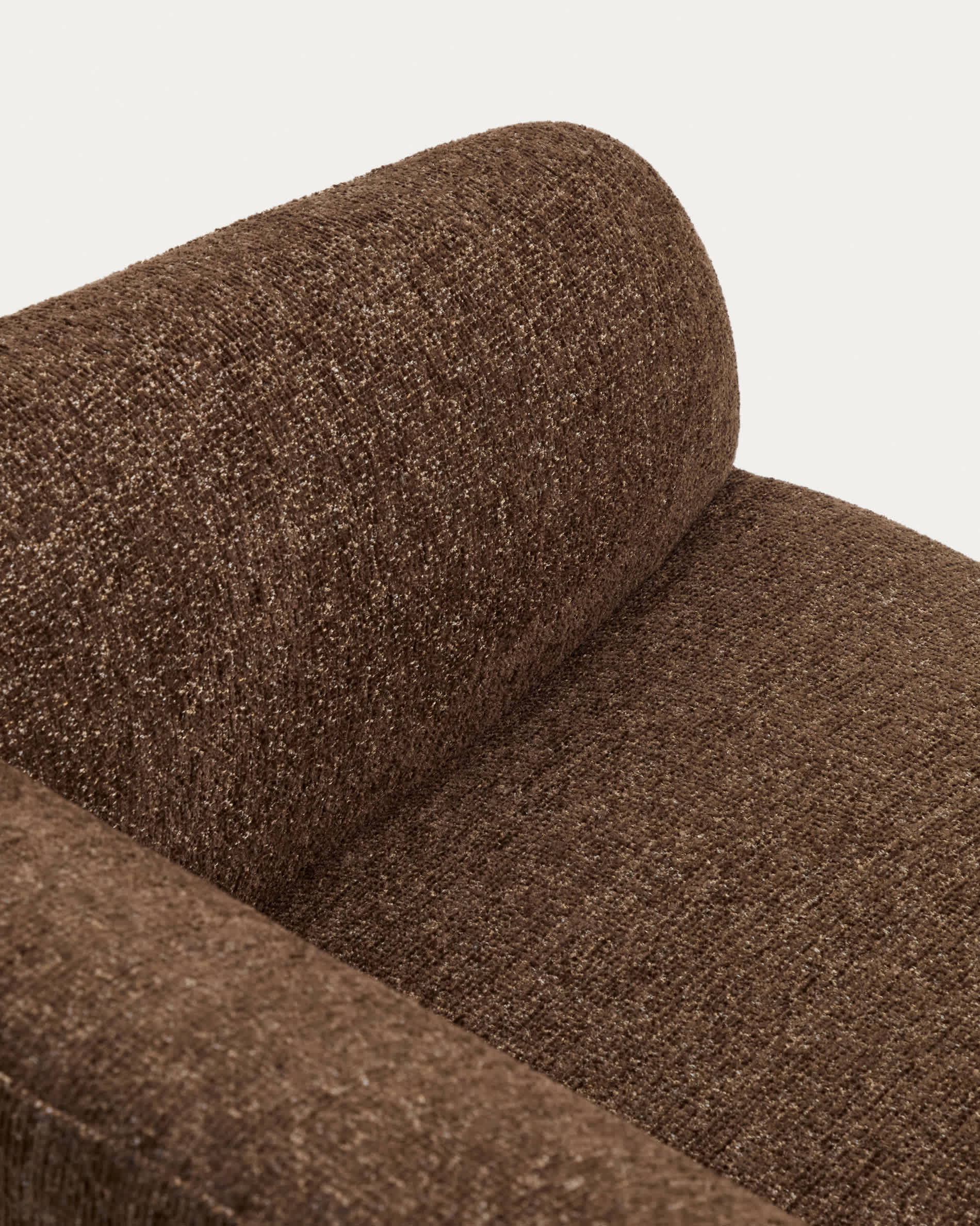Milare armchair in chocolate brown chenille 83 cm FSC 100%