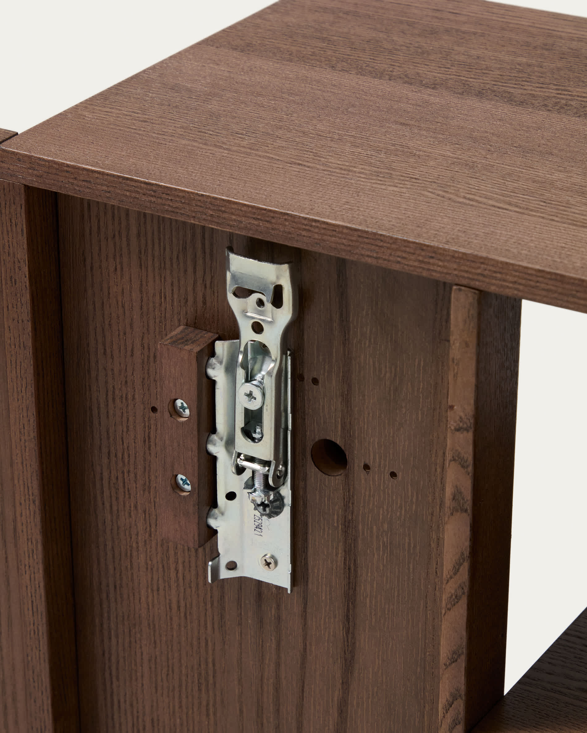 Ina modular shelving unit in ash veneer with walnut-tone finish 80 x 80cm FSC 100%