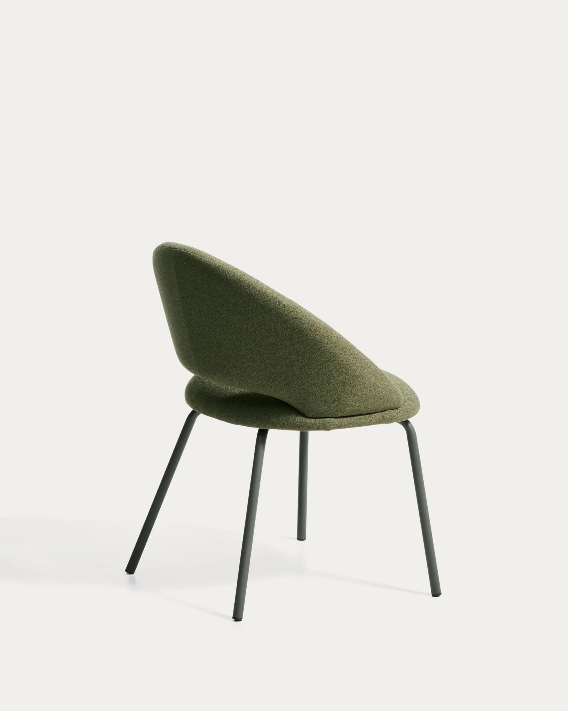 Bonali chair in green chenille with green metal legs FSC Mix Credit