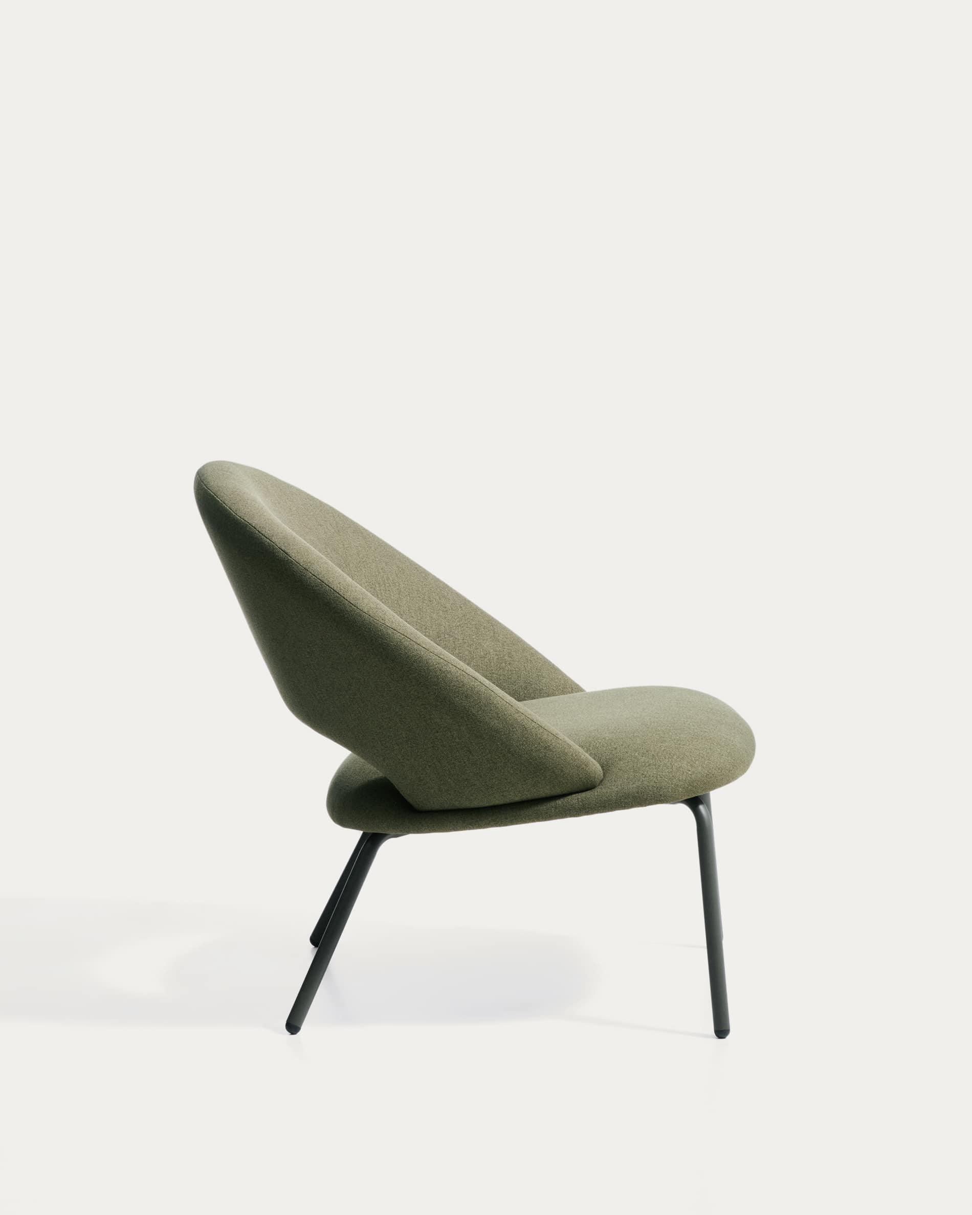 Bonali armchair in green chenille with green metal legs FSC Mix Credit