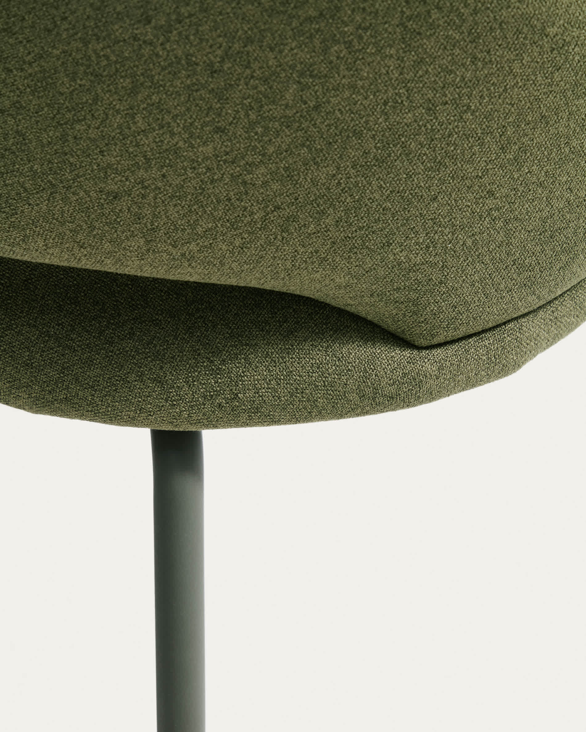 Bonali chair in green chenille with green metal legs FSC Mix Credit