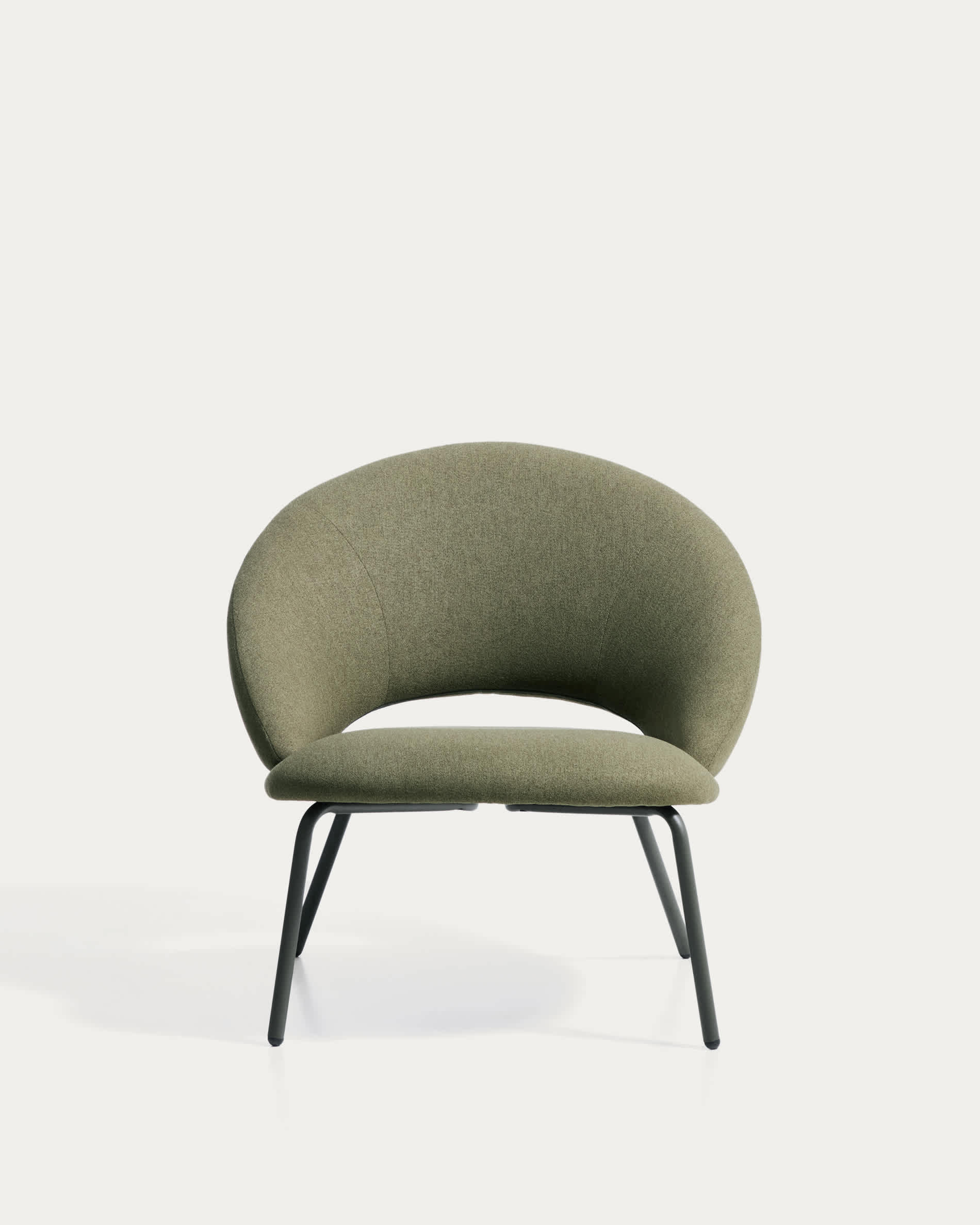 Bonali armchair in green chenille with green metal legs FSC Mix Credit