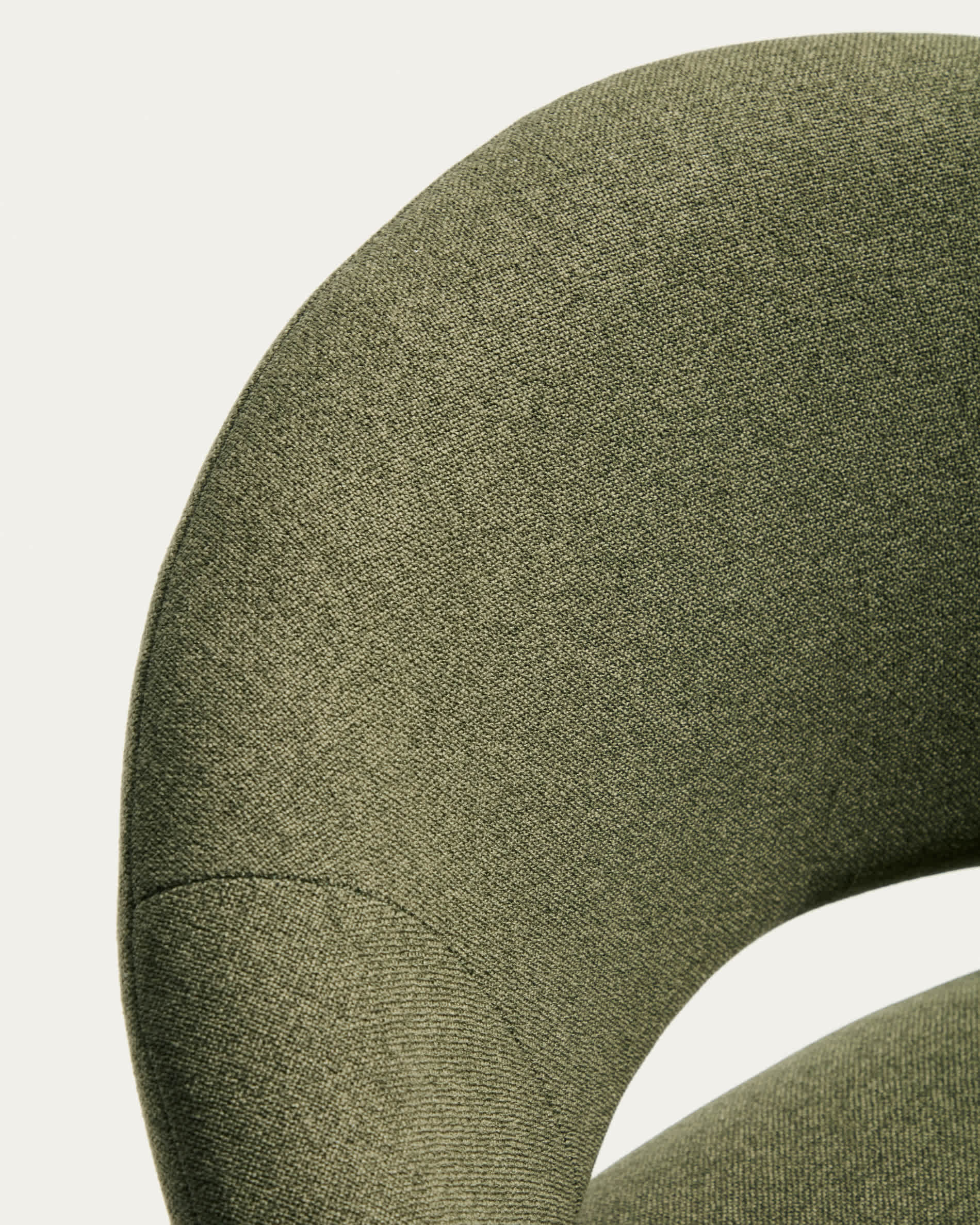 Bonali stool in green chenille with green metal legs FSC Mix Credit 65cm