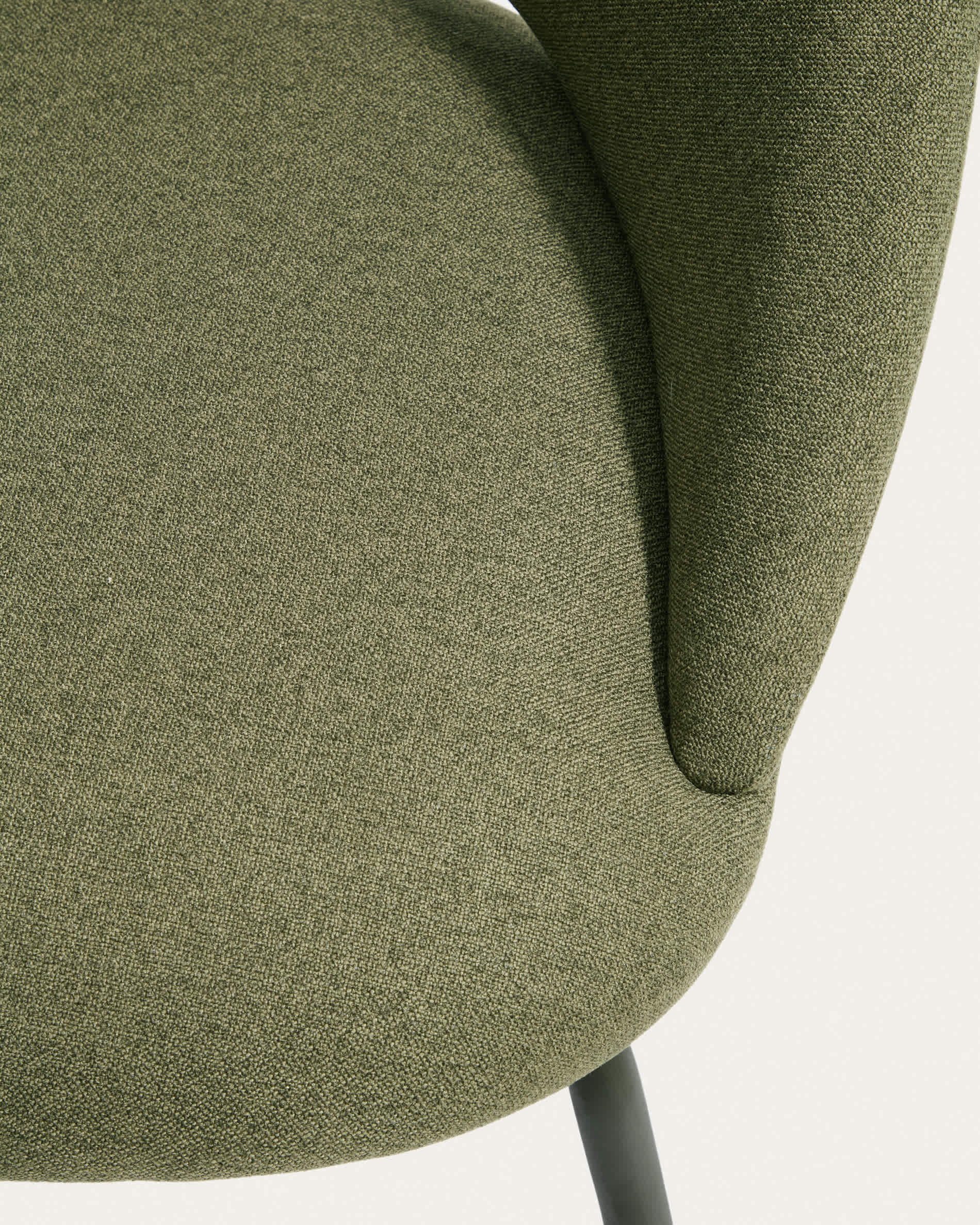 Bonali chair in green chenille with green metal legs FSC Mix Credit