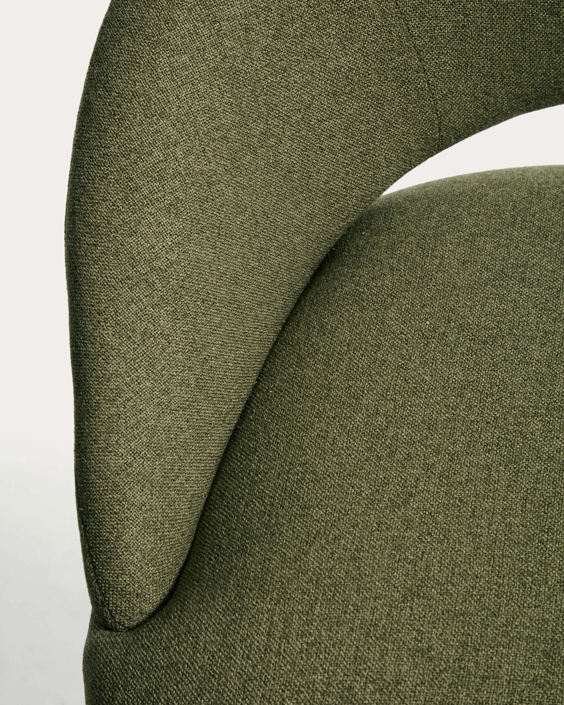 Bonali stool in green chenille with green metal legs FSC Mix Credit 65cm