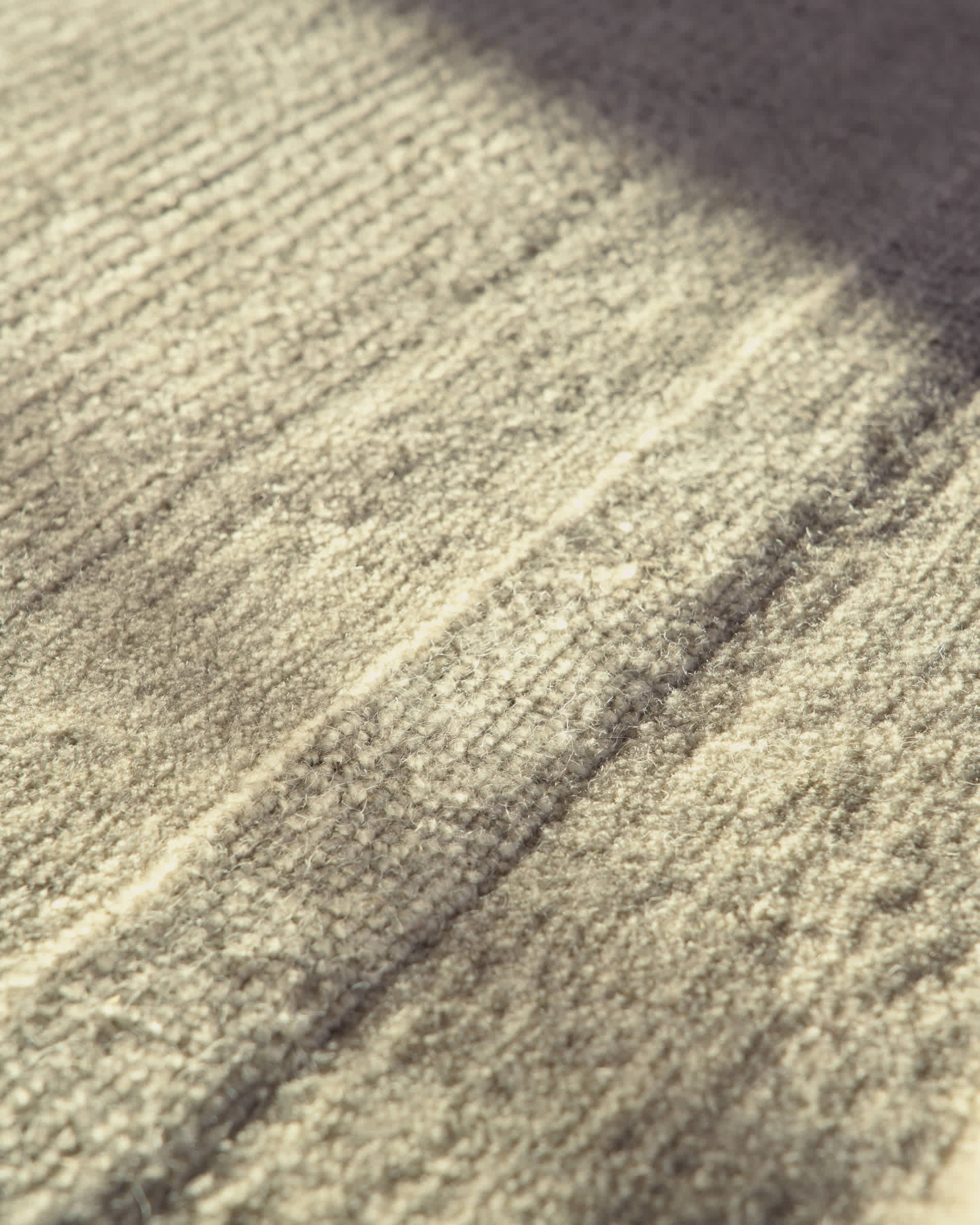 Dalena beige striped jacquard wool rug 300 x 200cm