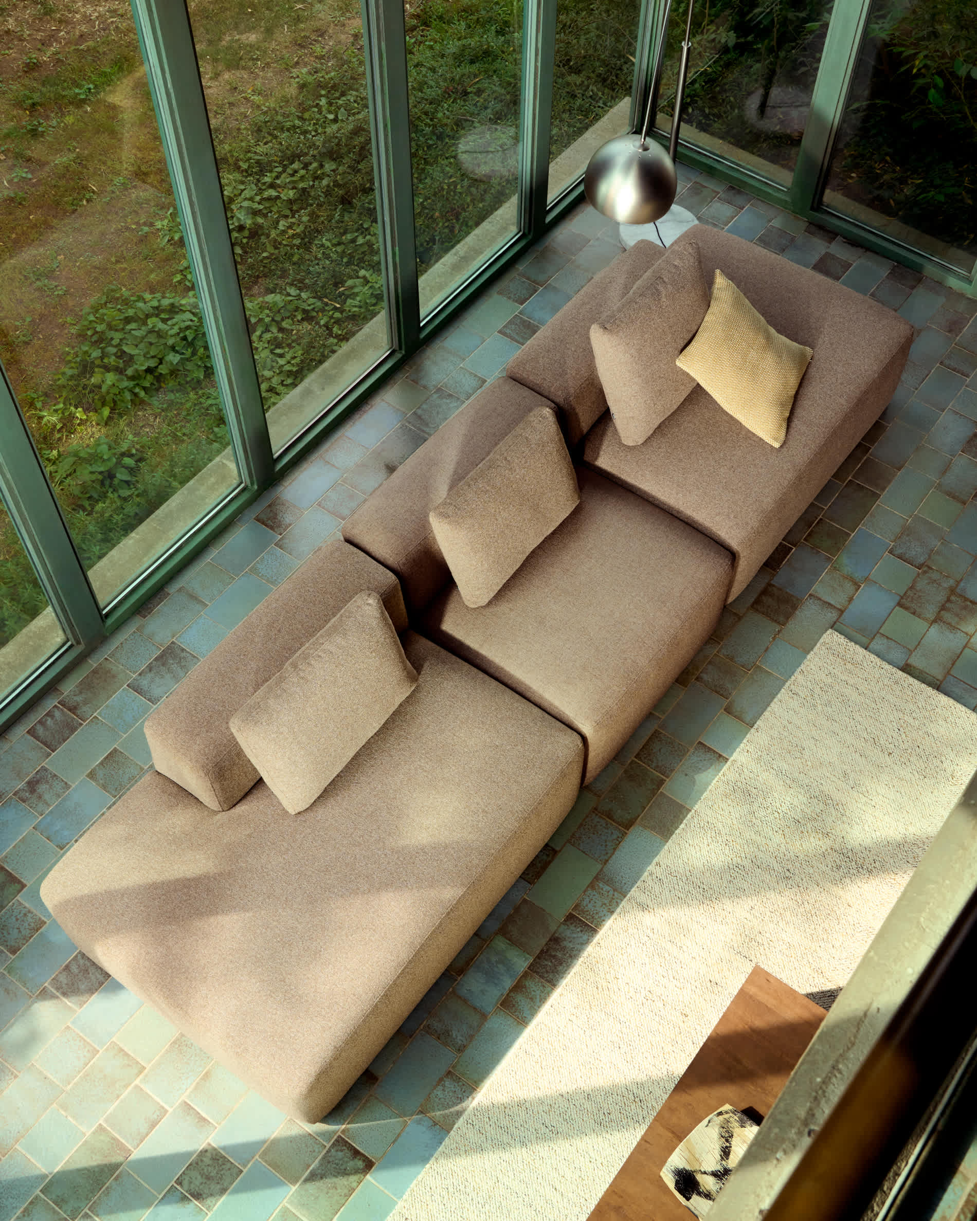 Blok brown chenille 4-seater sofa 380cm FSC Mix Credit