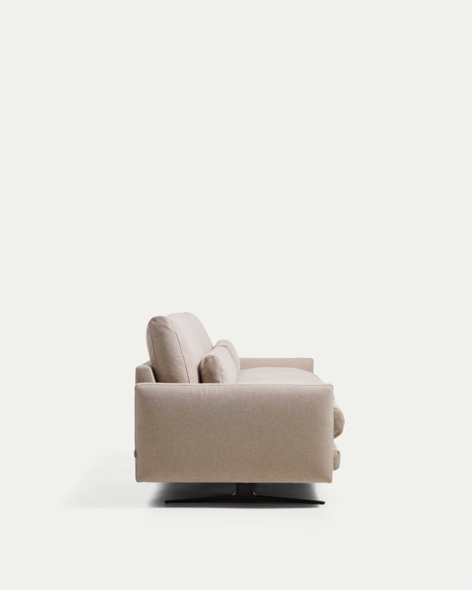 Veliro fire-retardant 2-seater sofa in beige with steel legs with black finish 210 cm FSC Mix Credit
