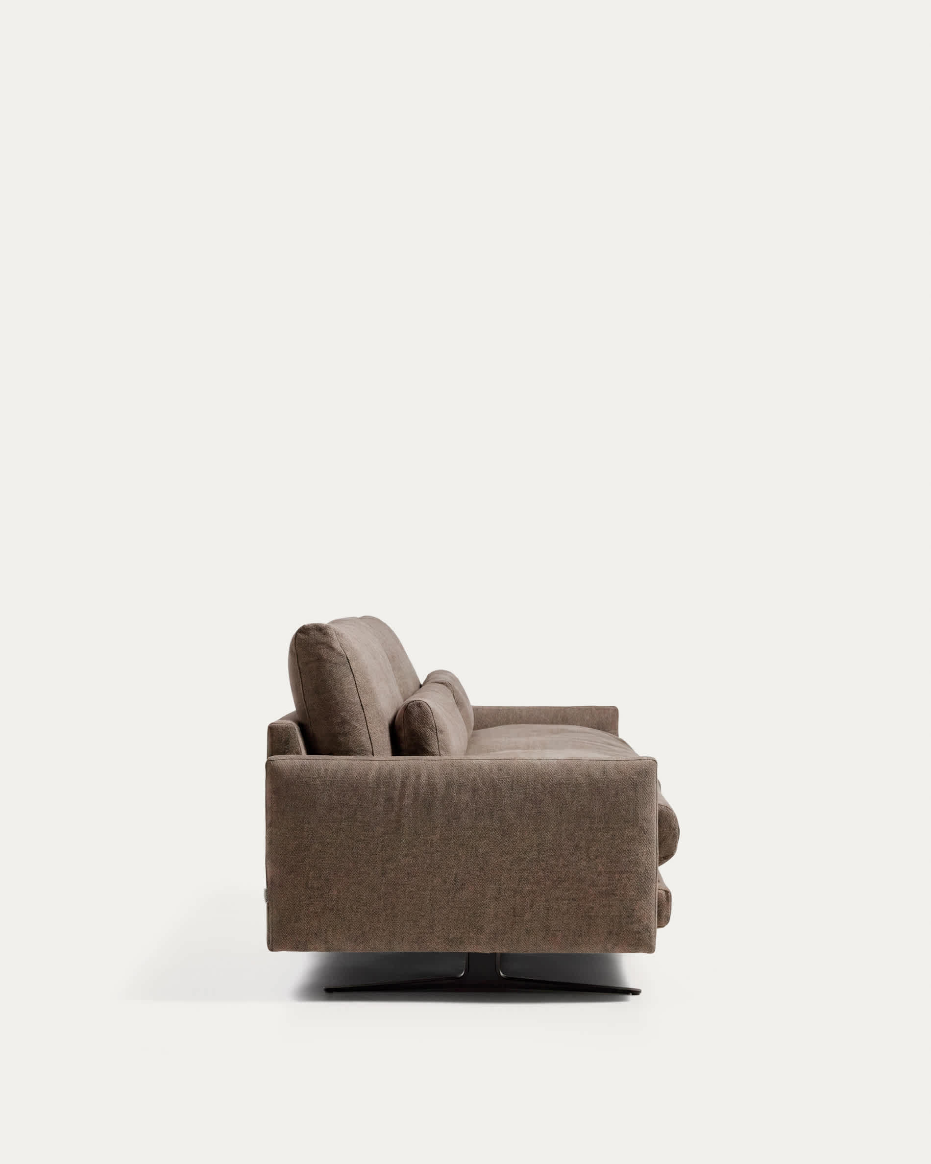 Veliro fire-retardant 3-seater sofa in toasted brown with steel legs with black finish 240 cm FSC Mix Credit