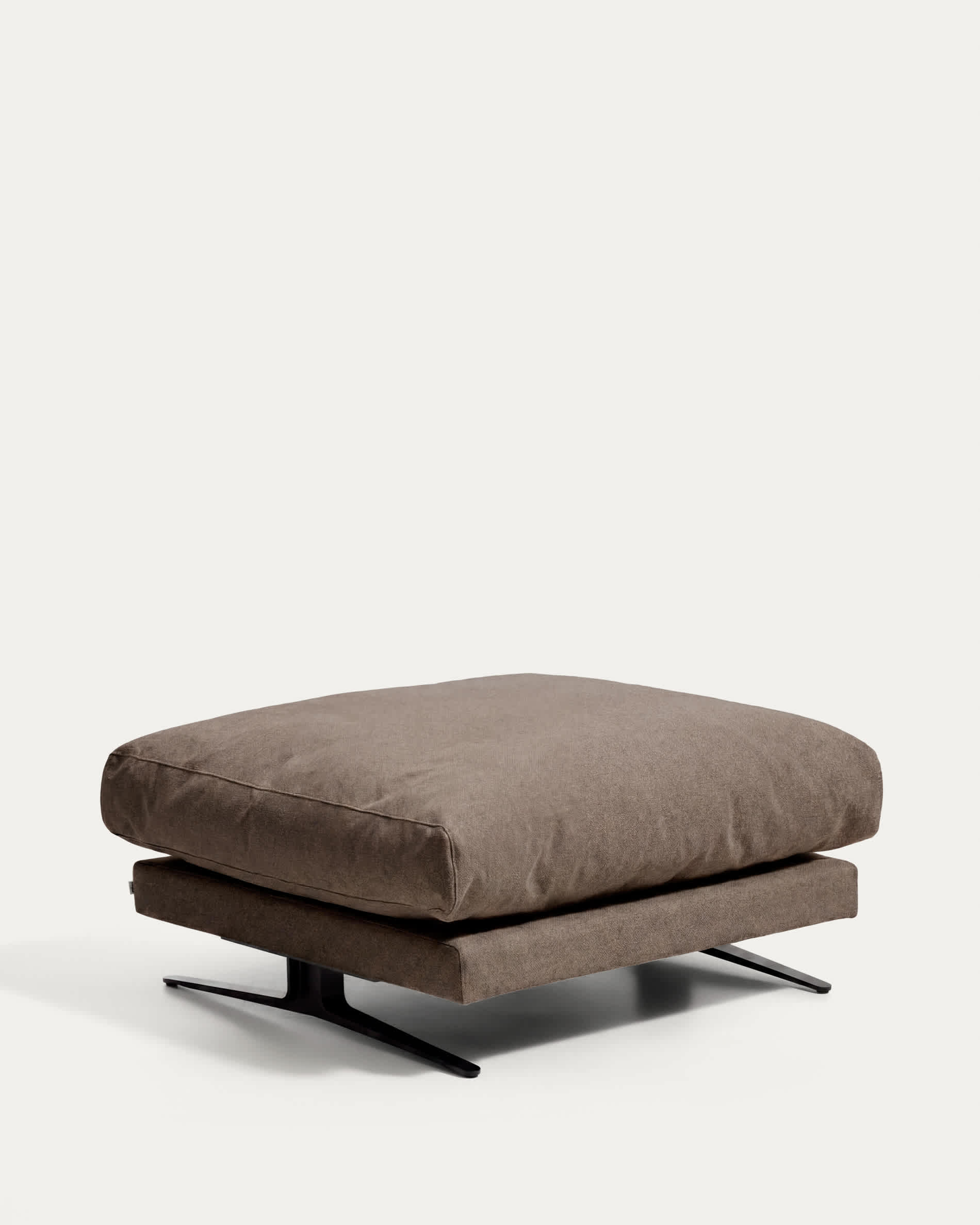 Veliro fire-retardant footrest in toasted brown with steel legs with black finish 85 x 90 cm FSC Mix Credit