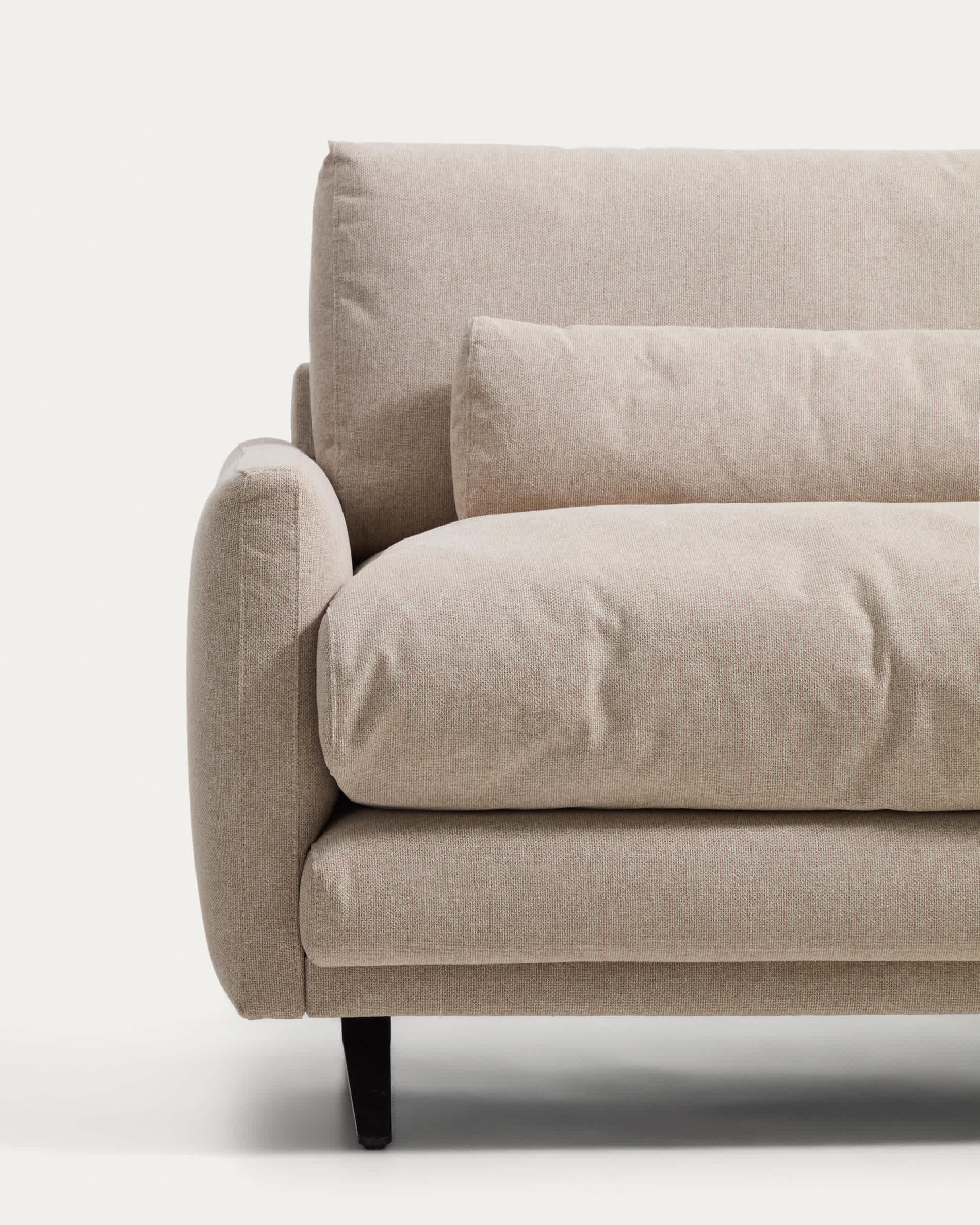 Veliro fire-retardant 2-seater sofa in beige with steel legs with black finish 210 cm FSC Mix Credit
