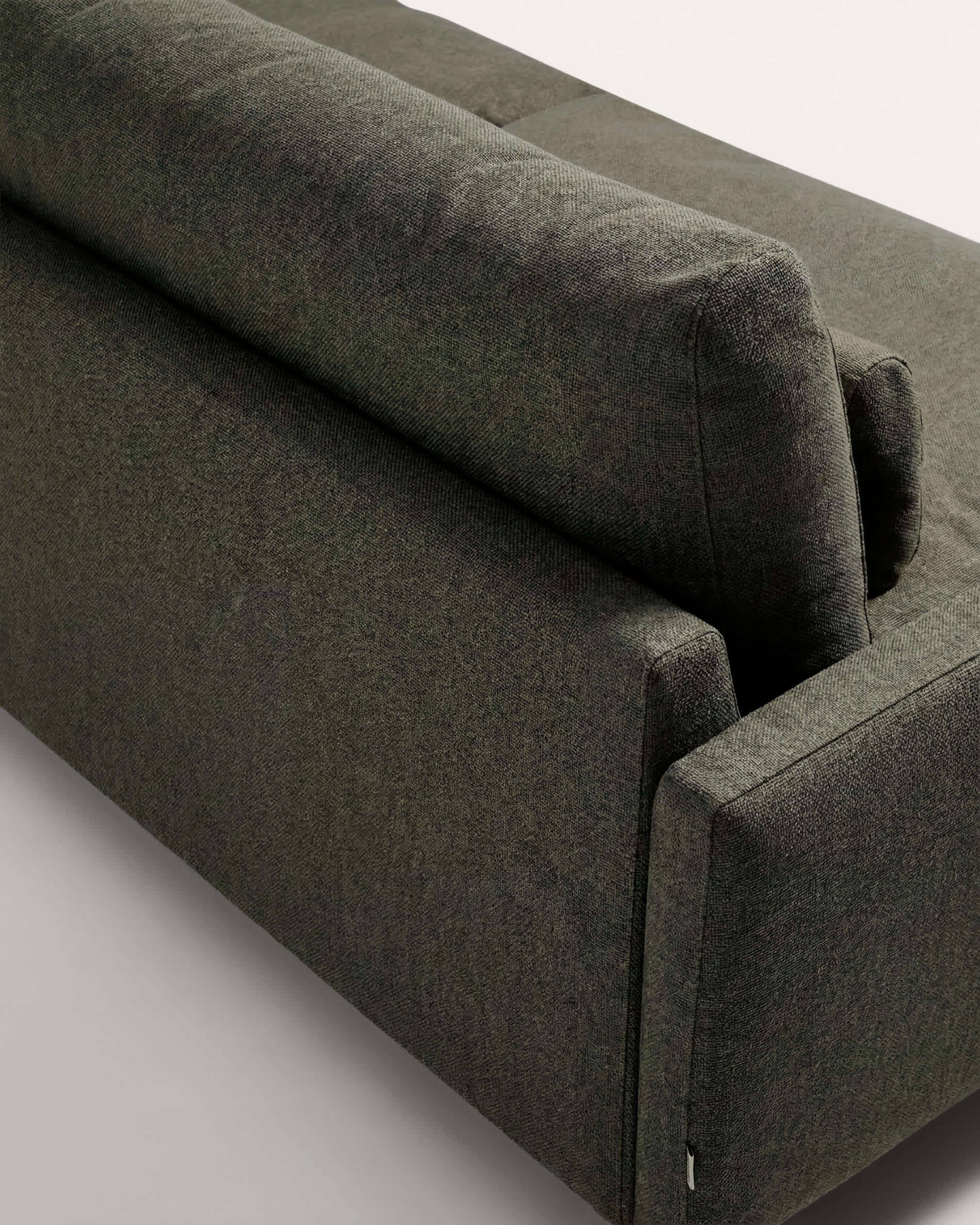 Veliro fire-retardant 2-seater sofa in dark green with steel legs with black finish 210 cm FSC Mix Credit
