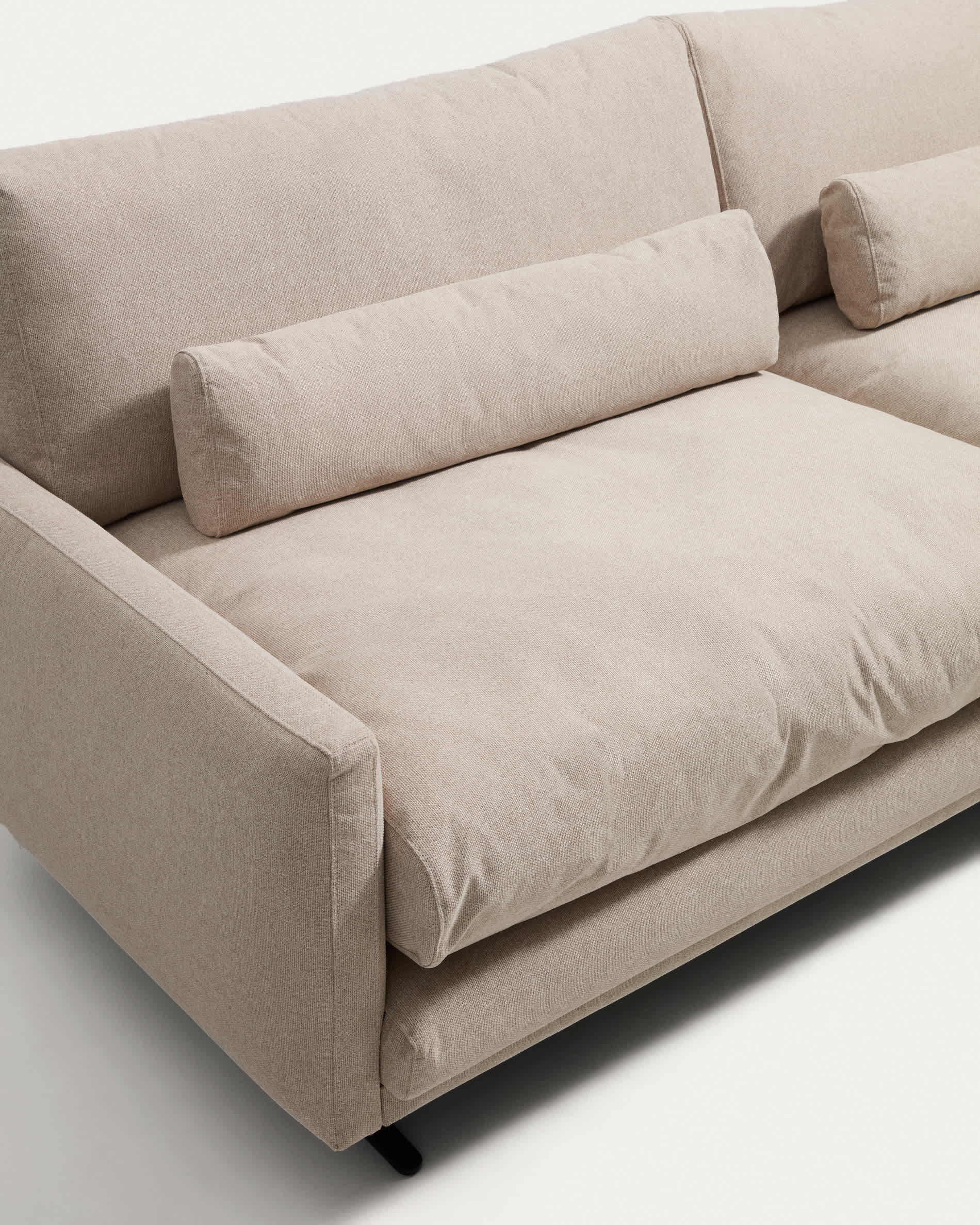 Veliro fire-retardant 2-seater sofa in beige with steel legs with black finish 210 cm FSC Mix Credit