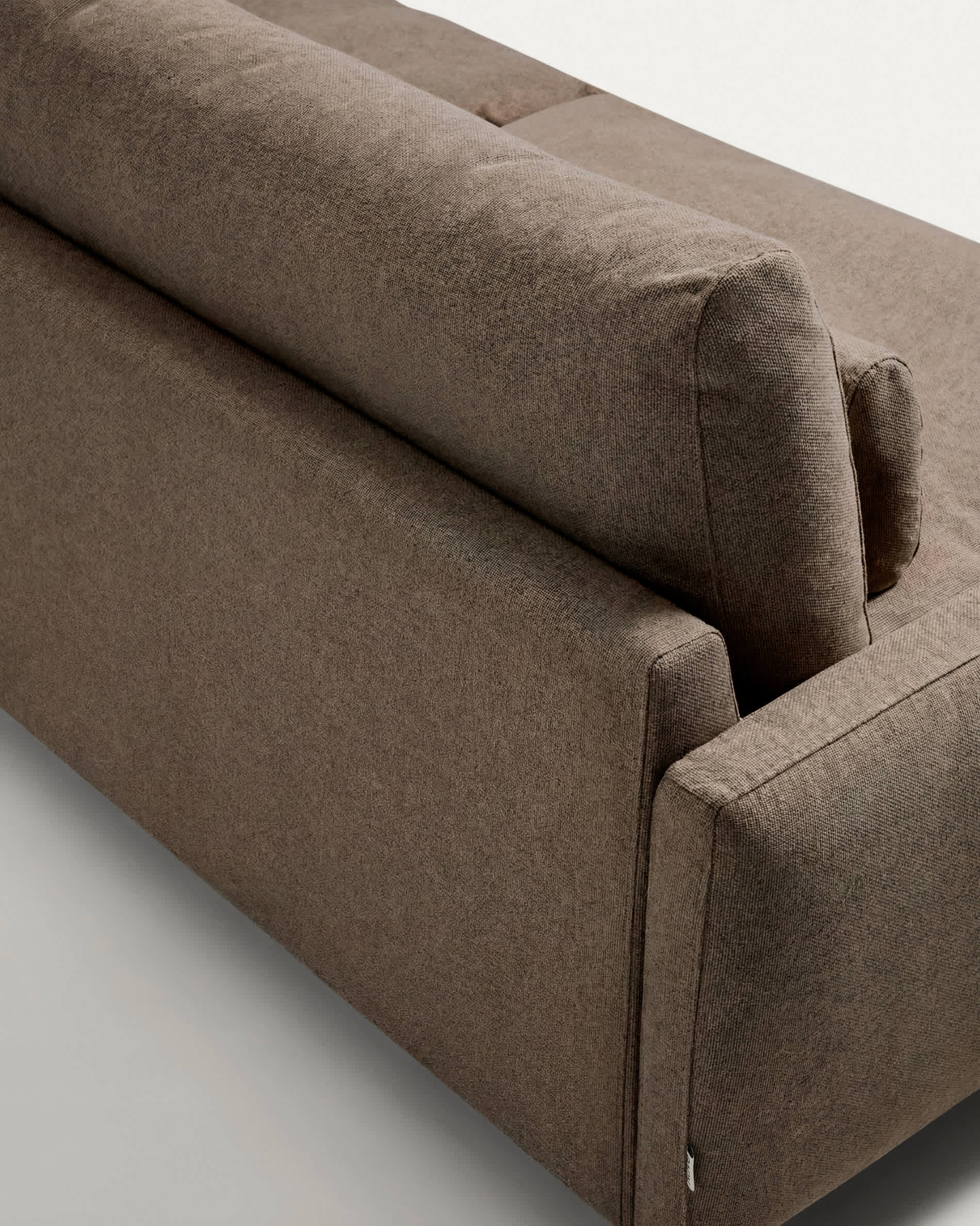 Veliro fire-retardant 3-seater sofa in toasted brown with steel legs with black finish 240 cm FSC Mix Credit